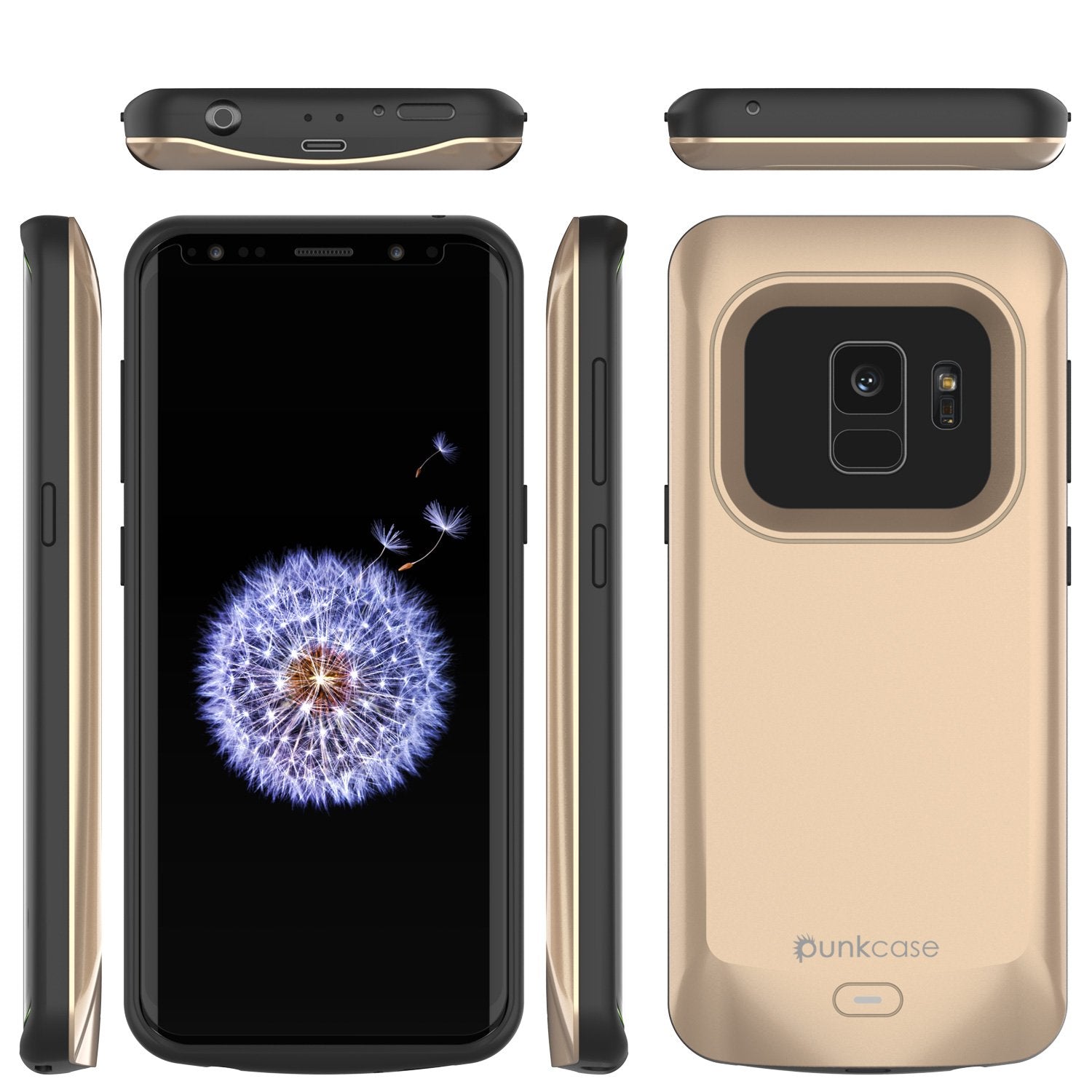 Galaxy S9 Battery Case PunkJuice 5000mAH Fast Charging Power Bank Gold