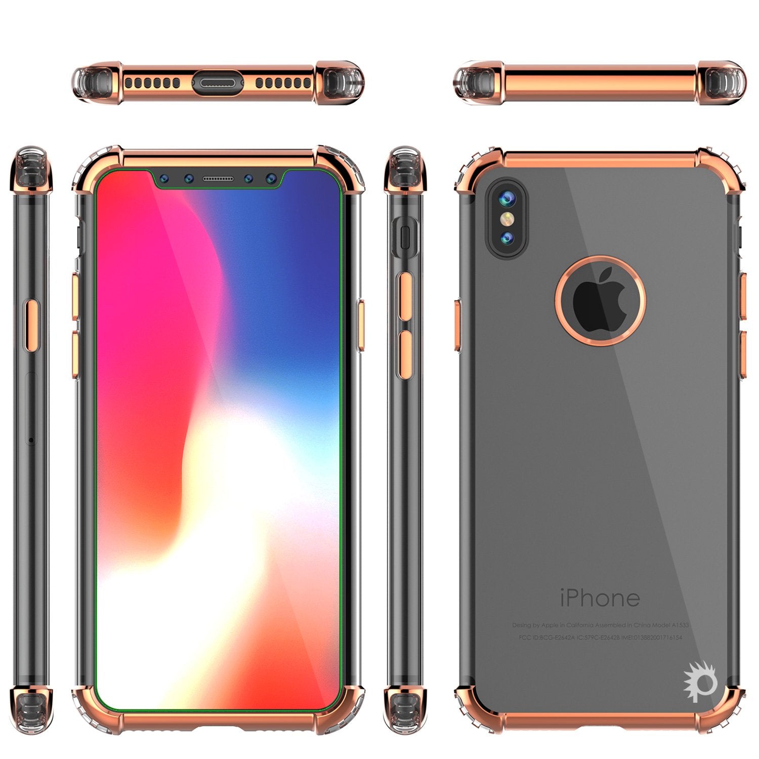 iPhone X Punkcase [BLAZE SERIES] Cover W/ Screen Protector [Rose Gold]