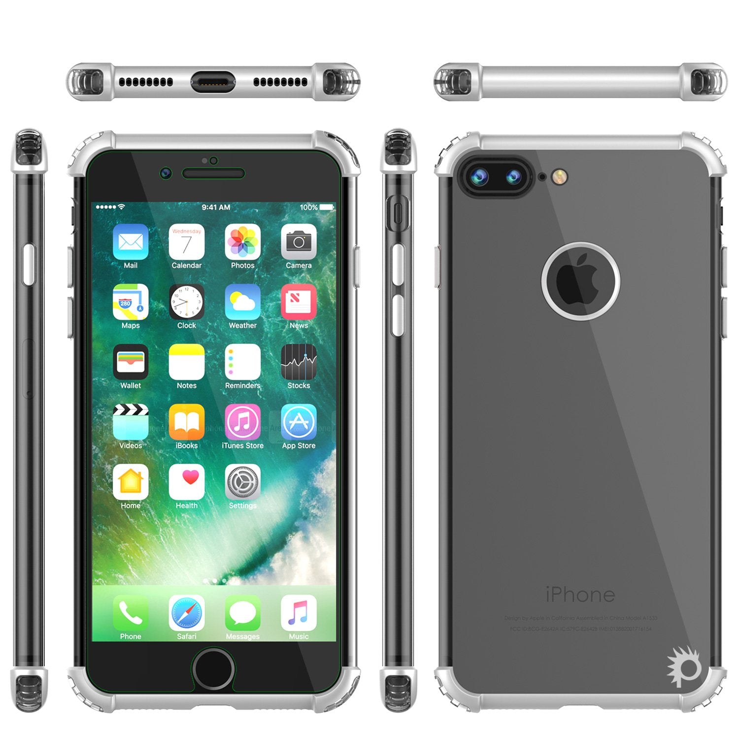 iPhone 8 PLUS Case, Punkcase [BLAZE SERIES] Protective Cover W/ PunkShield Screen Protector [Shockproof] [Slim Fit] for Apple iPhone 7/8/6/6s PLUS [Silver]