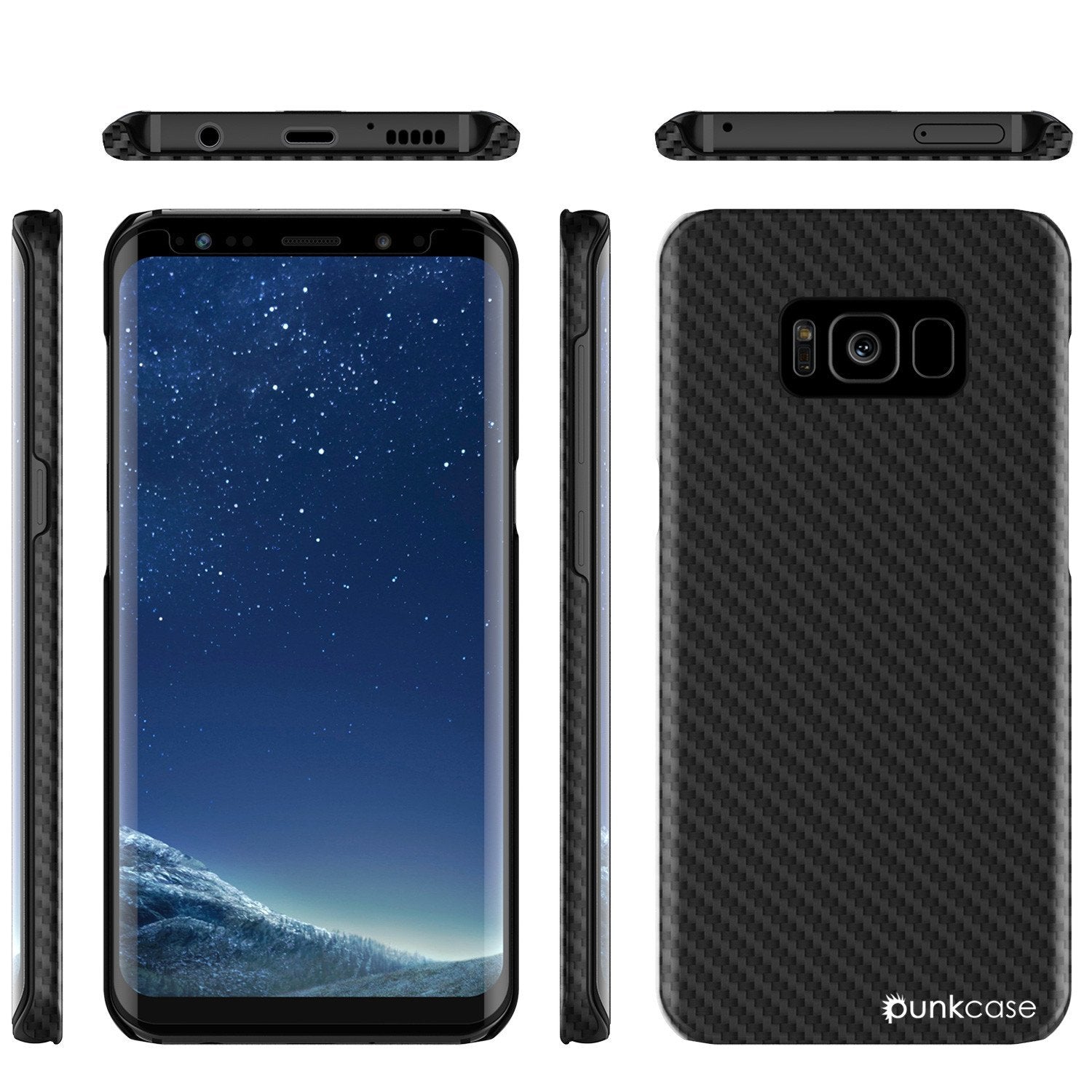 Galaxy S8 Plus Case, PunkCase CarbonShield, Jet Black