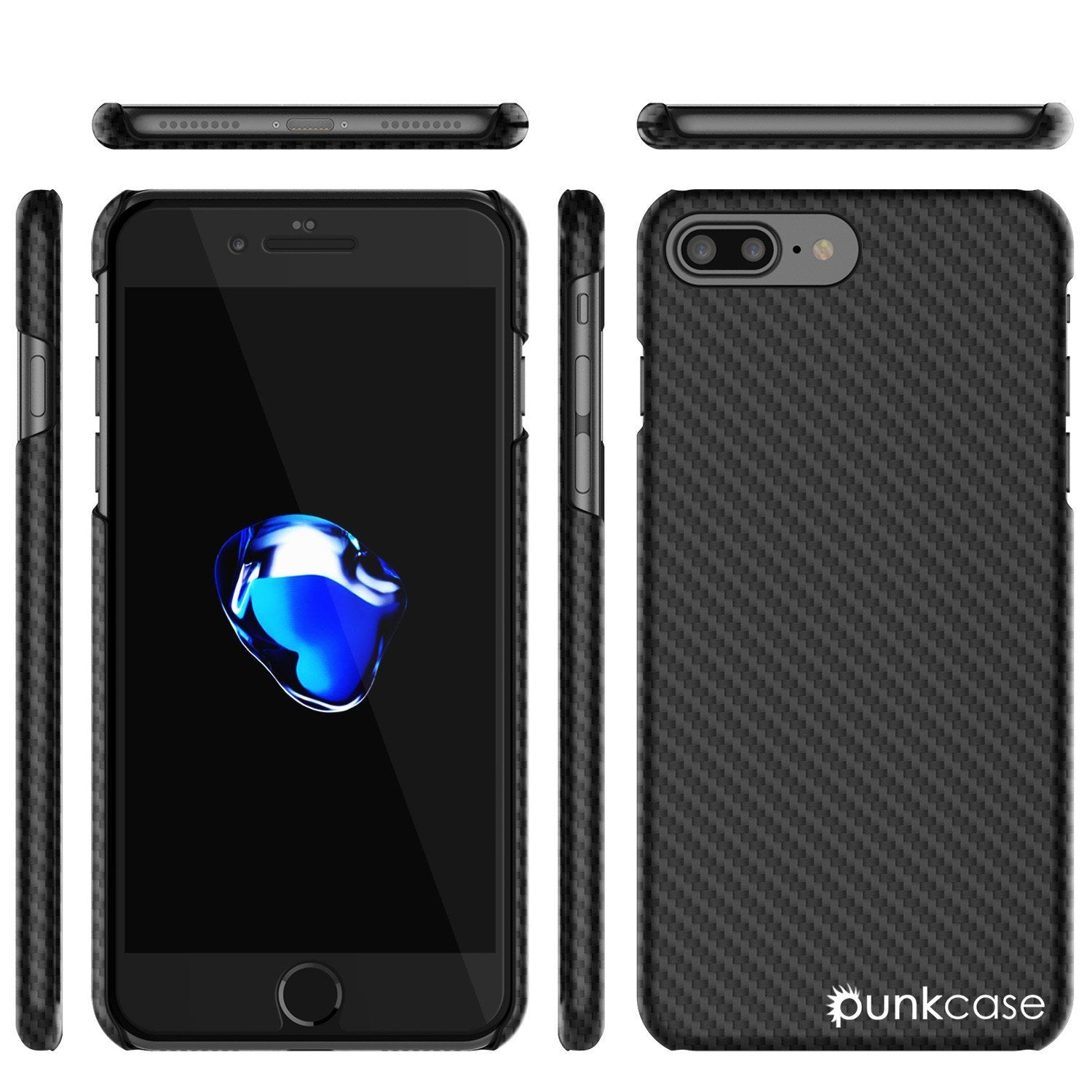 iPhone 8+ Plus Case Punkcase CarbonShield, Shockproof, Ultra Thin 2 Piece (jet black)