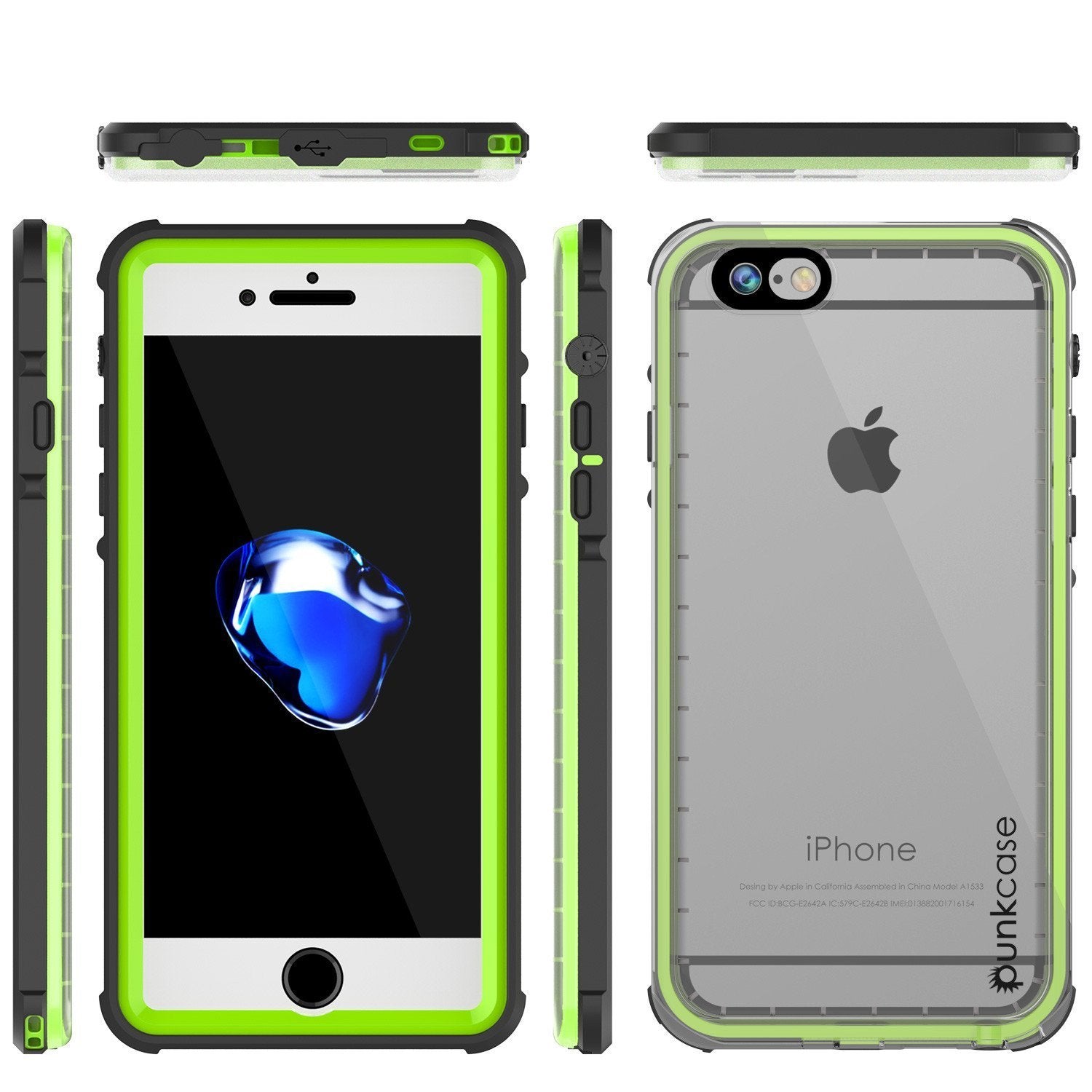 Apple iPhone 8 Waterproof Case, PUNKcase CRYSTAL Light Green  W/ Attached Screen Protector  | Warranty