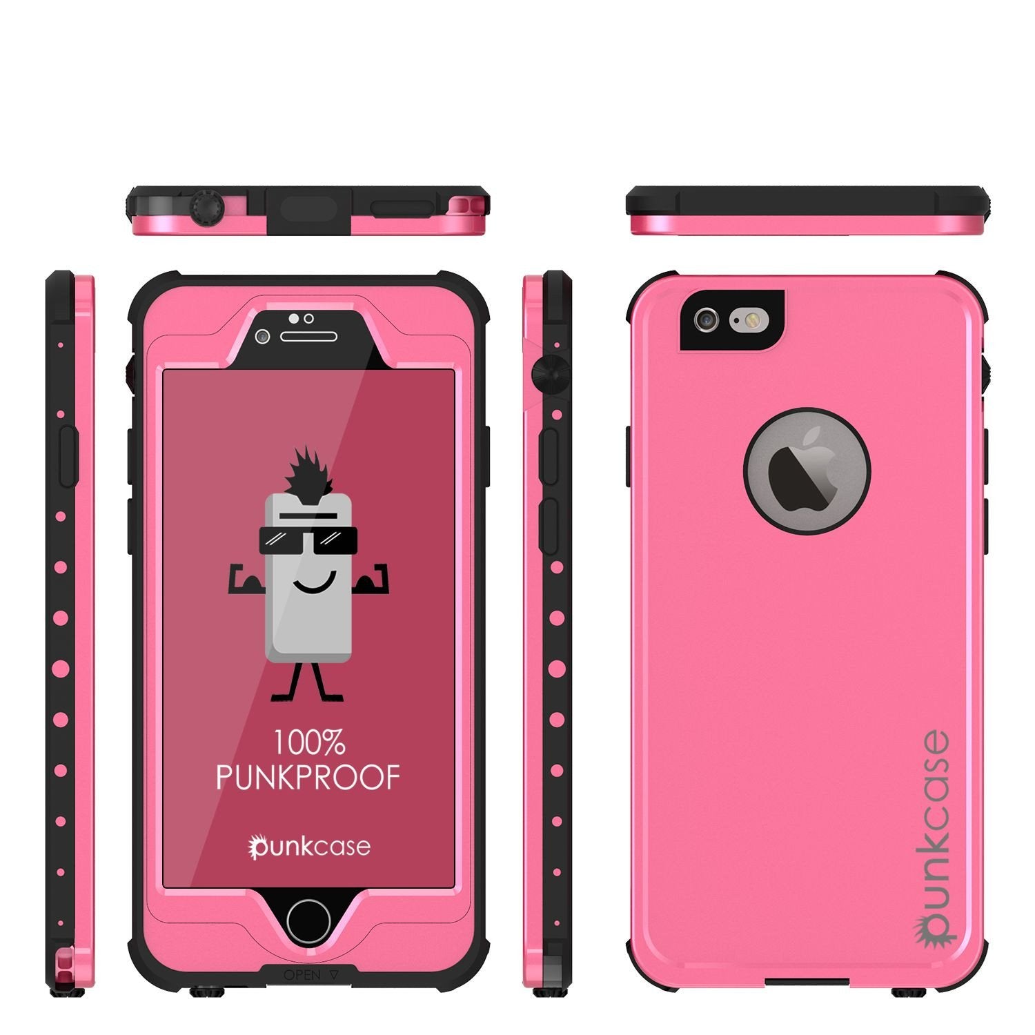 iPhone 6S+/6+ Plus Waterproof Case, PUNKcase StudStar Pink w/ Attached Screen Protector | Warranty