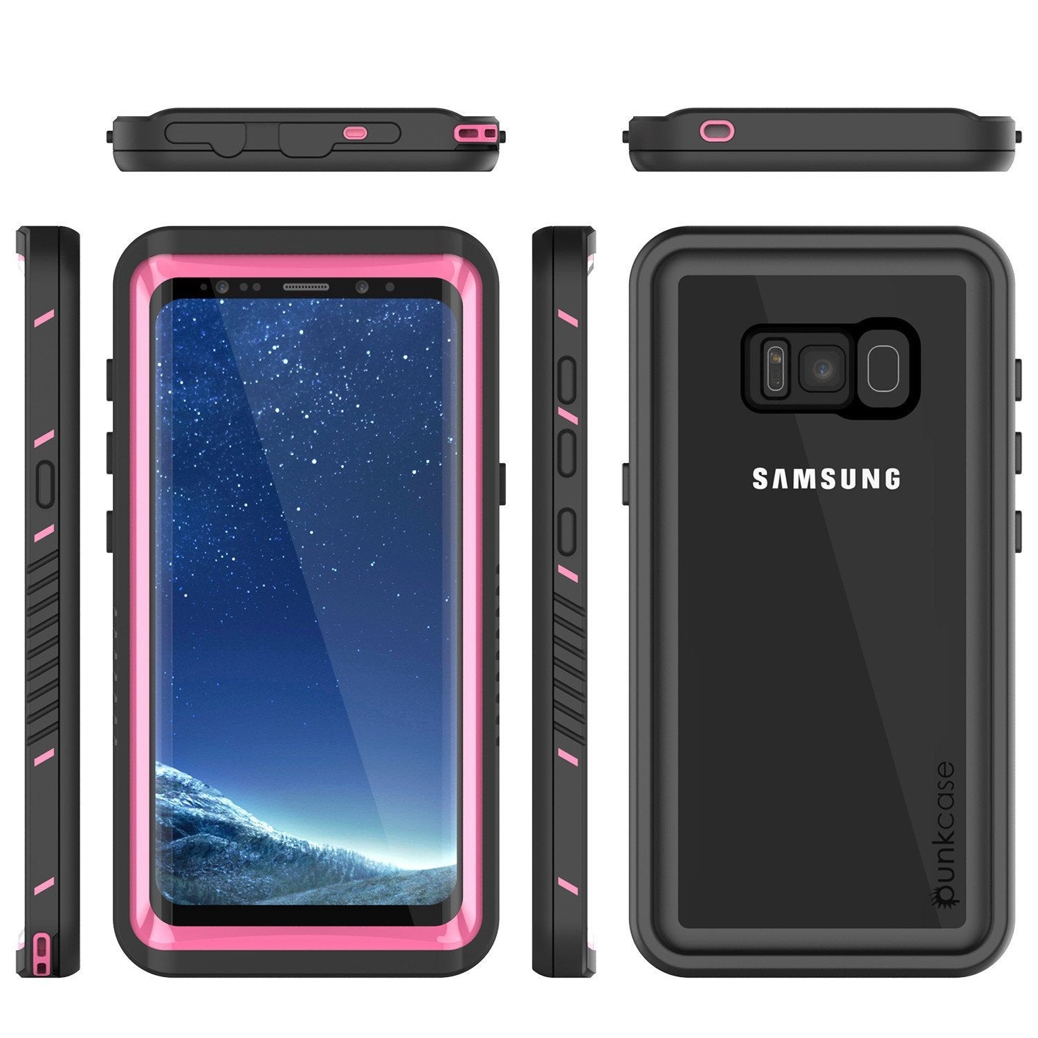 Galaxy S8 Plus Punkcase Extreme Series Slim Fit Armor Case, Pink