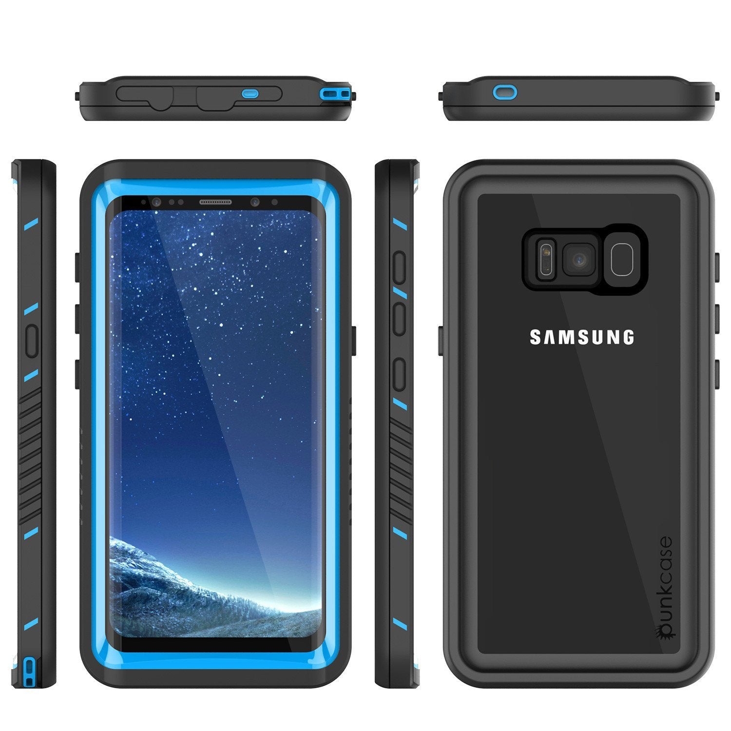Galaxy S8 Plus Punkcase Extreme Series Slim Fit Armor Case Light Blue