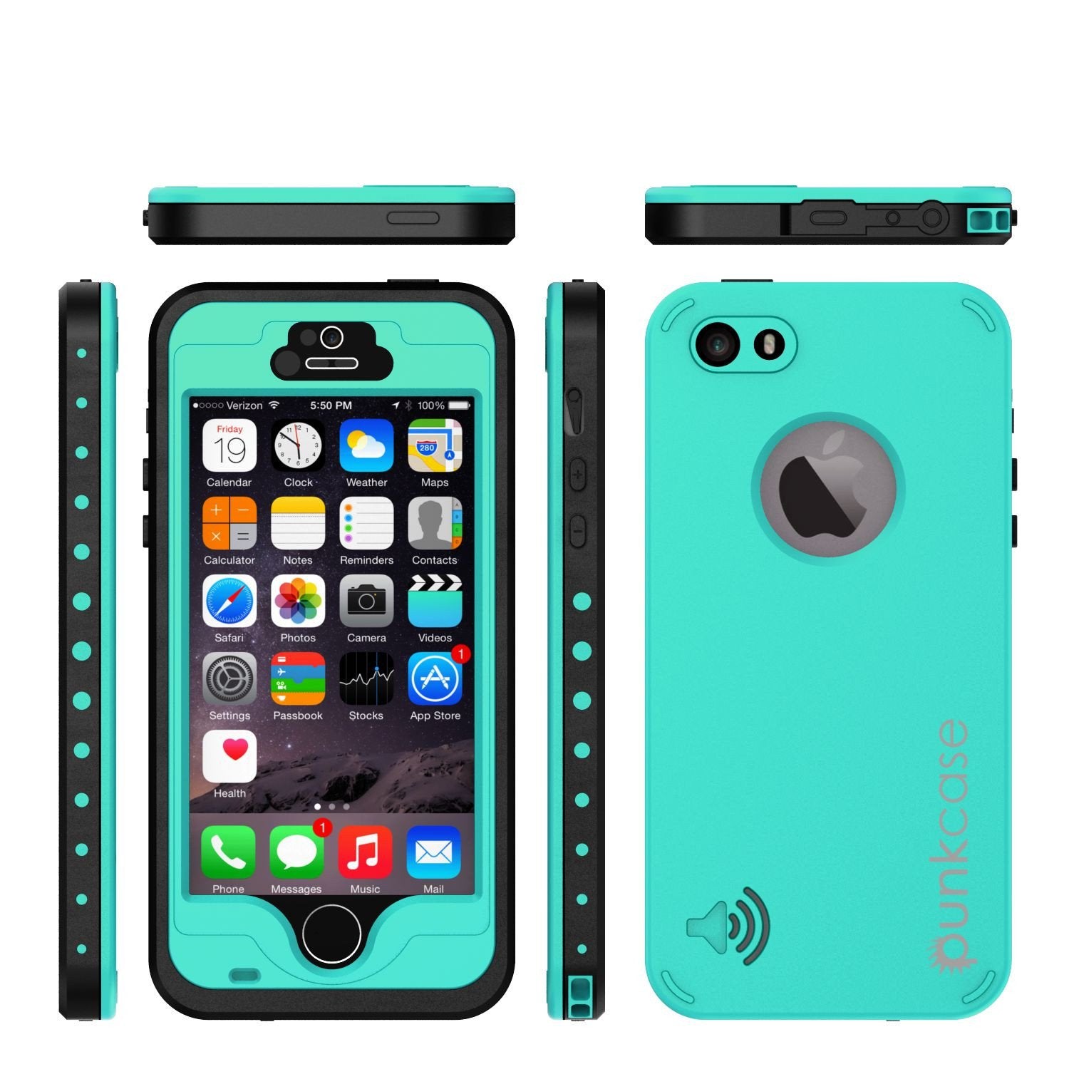 iPhone 5S/5 Waterproof Case, PunkCase StudStar Teal Case Water/Shock/Dirt Proof | Lifetime Warranty