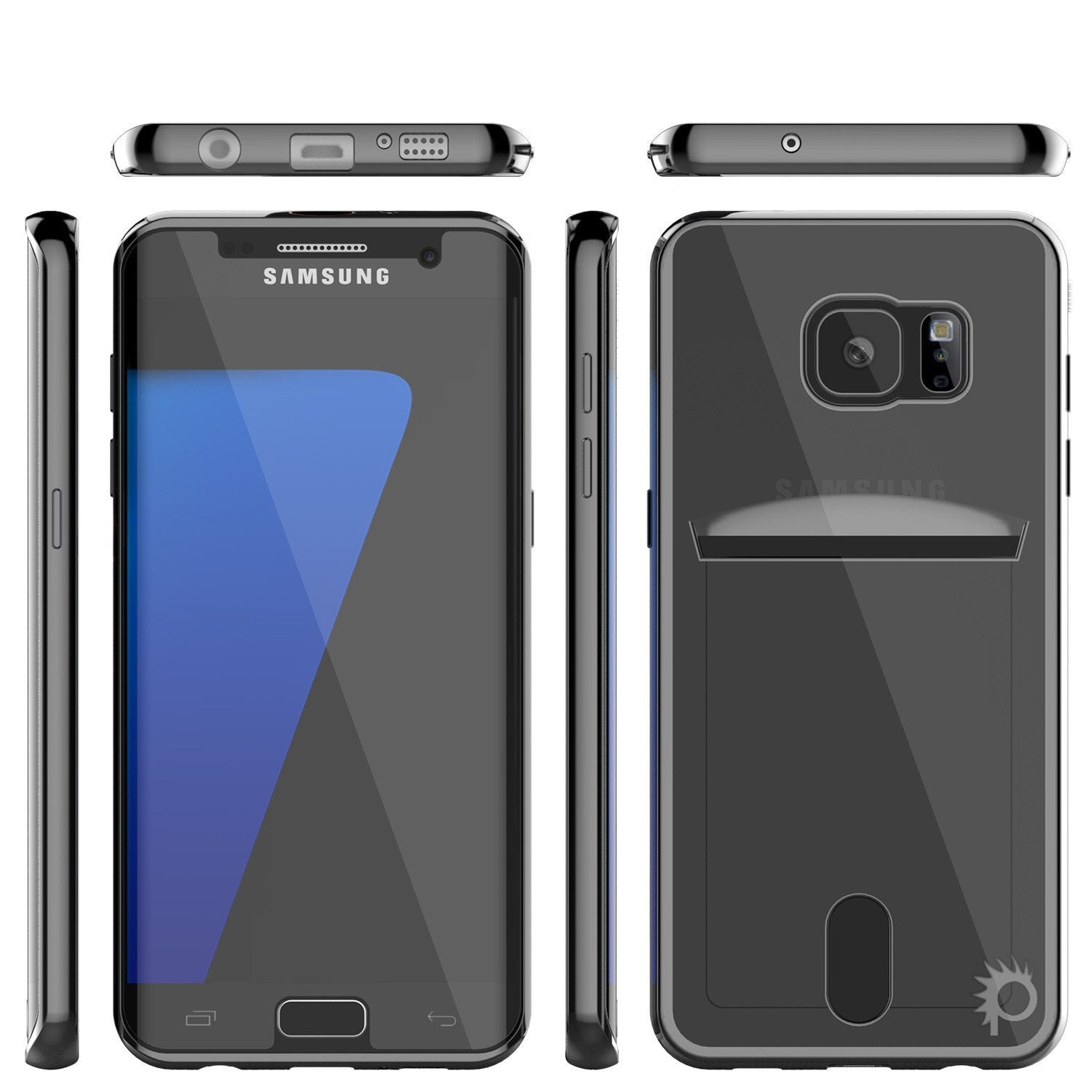 Galaxy S7 Case, PUNKCASE® LUCID Black Series | Card Slot