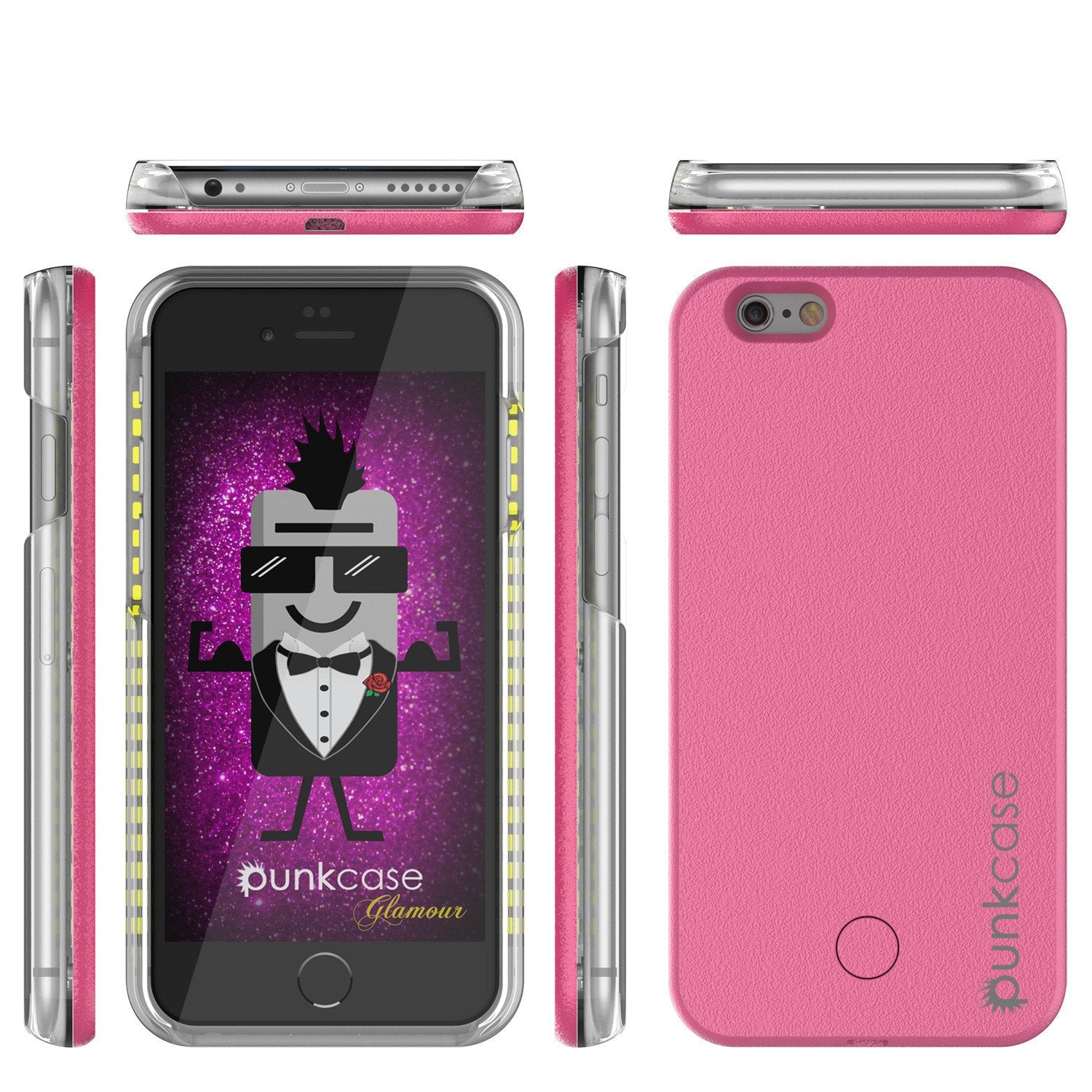 iPhone 6+/6S+ Plus Punkcase LED Light Case Light Illuminated Case, Pink W/  Battery Power Bank