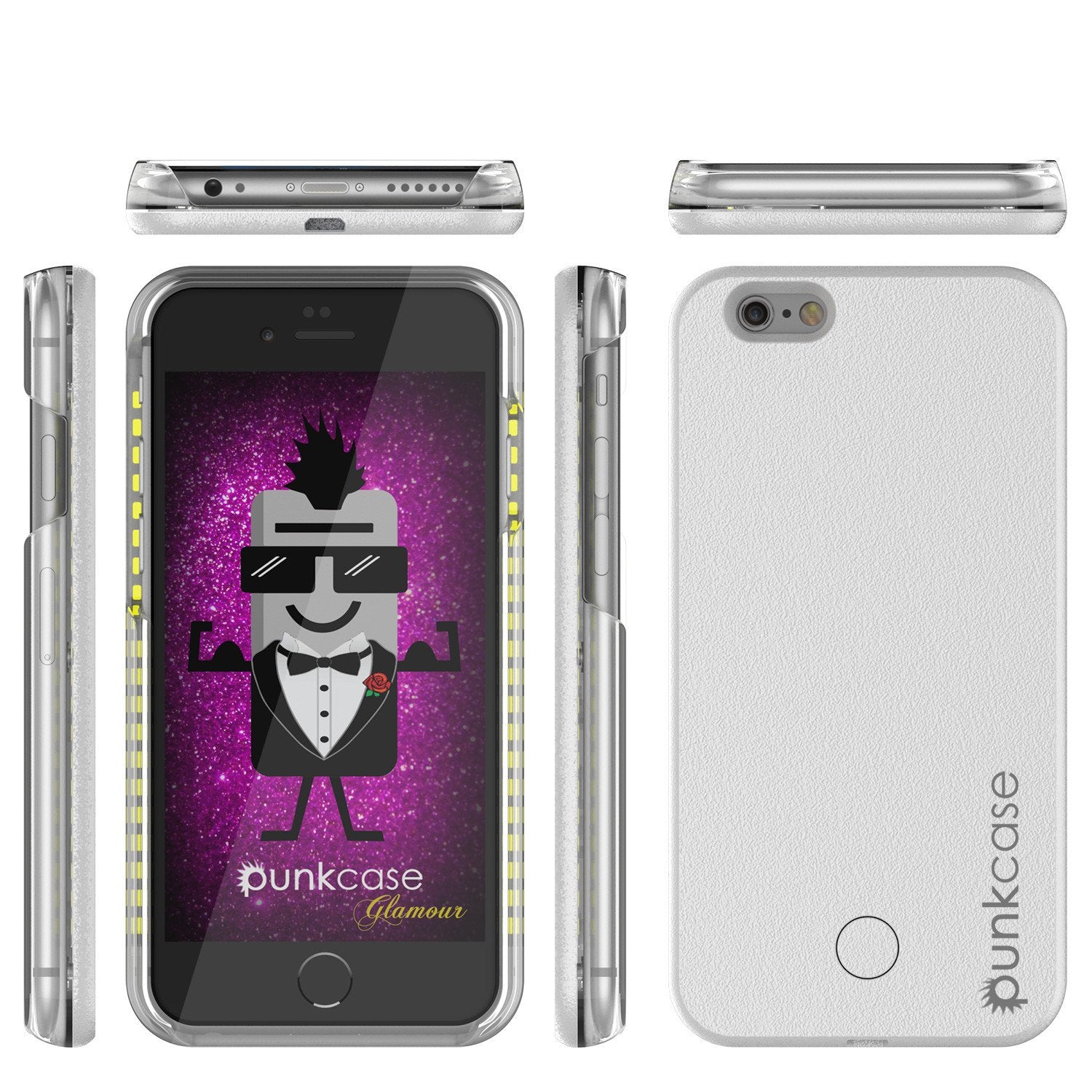 iPhone 6/6S Punkcase LED Light Case Light Illuminated Case, WHITE W/  Battery Power Bank