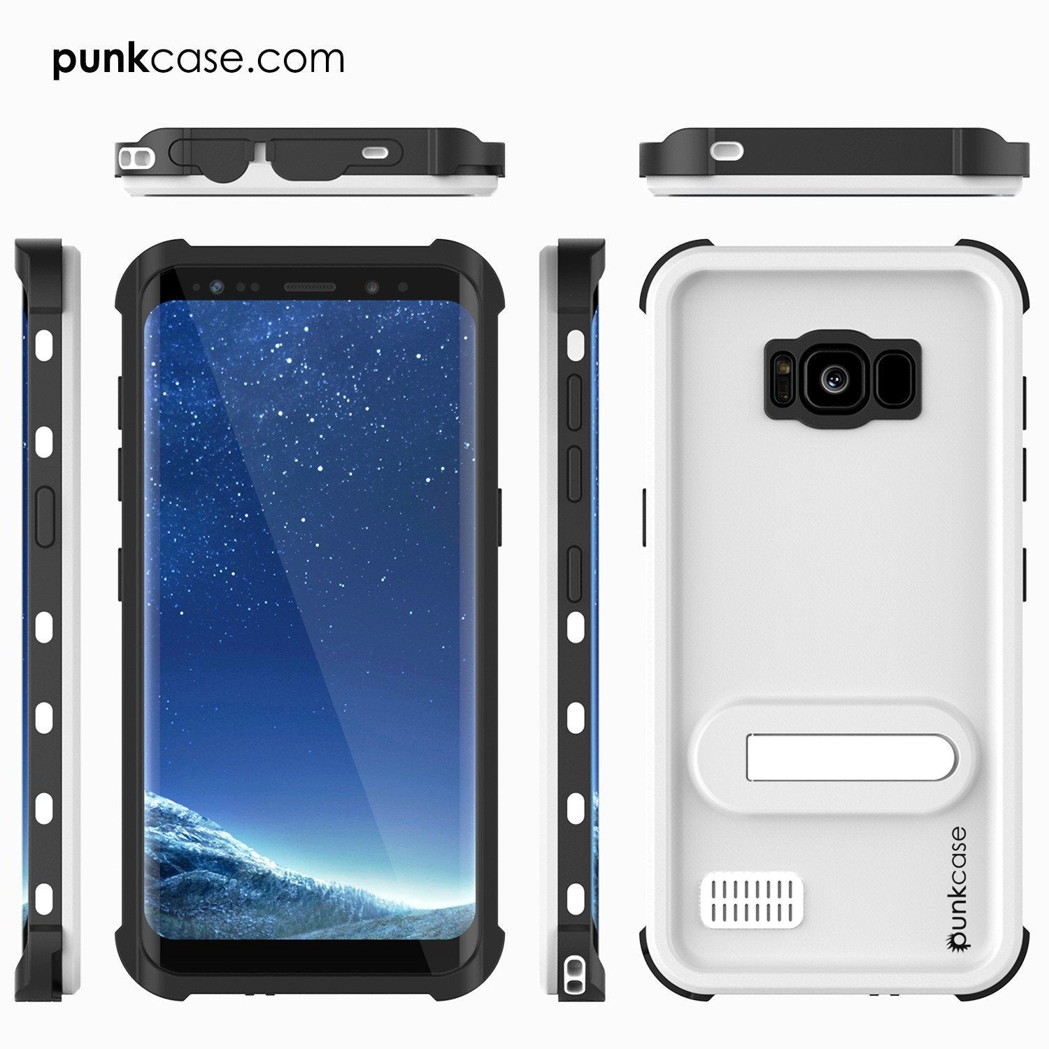 Galaxy S8 Punkcase KickStud Series W/Built-In Kickstand Case, White