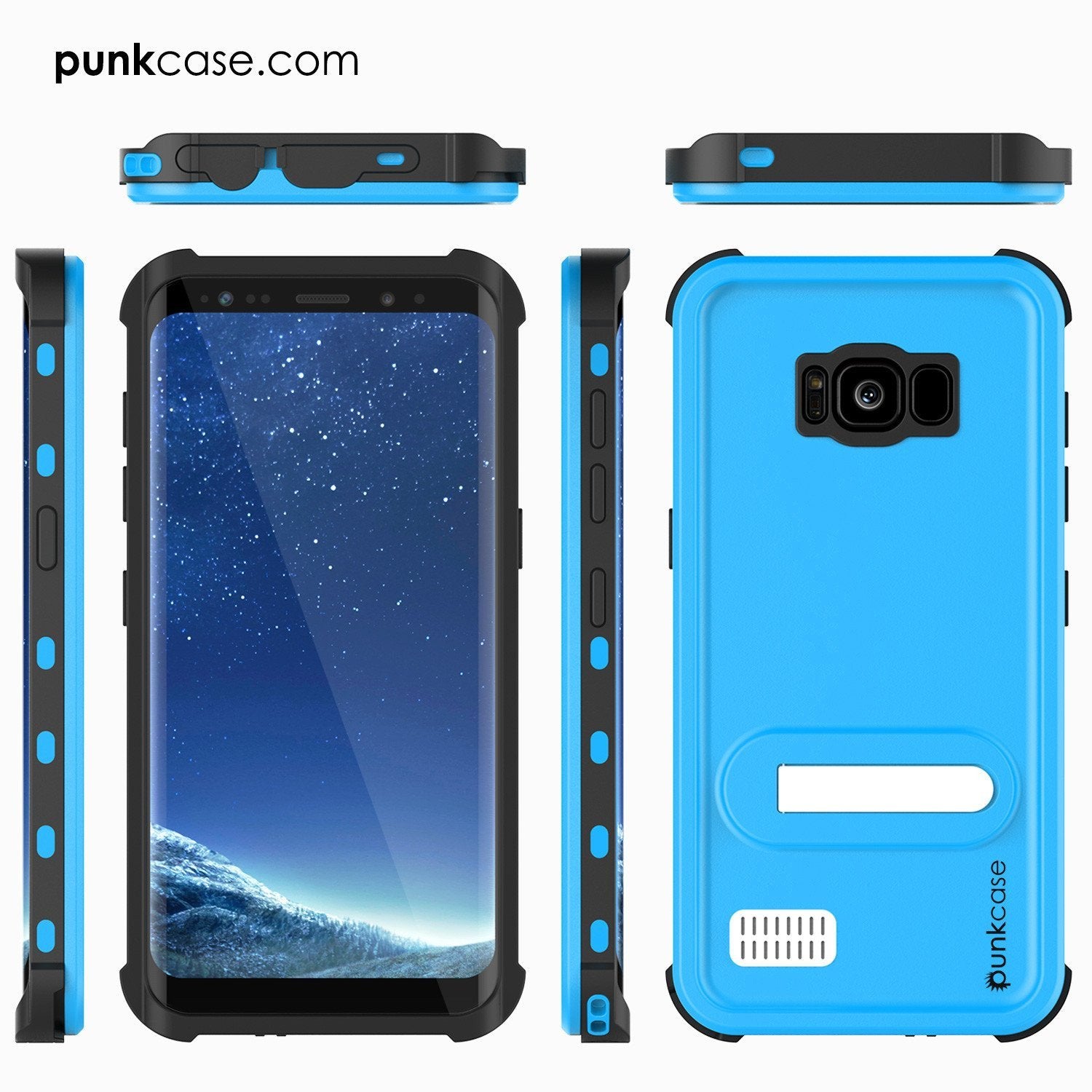 Galaxy S8 Plus PunkCase, [Kickstud Series] Slim Fit Cover, Light Blue