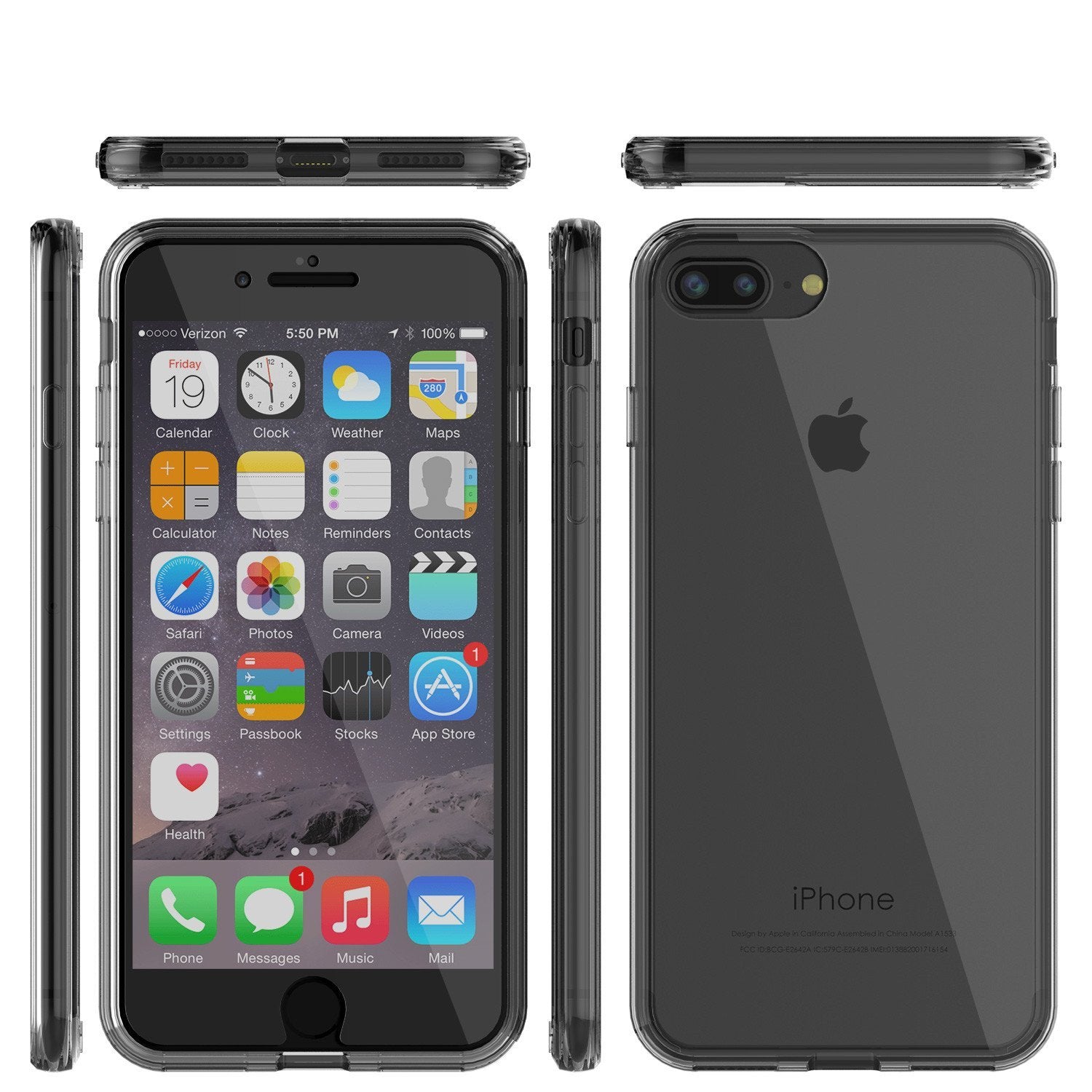 iPhone 8 Case Punkcase® LUCID 2.0 Crystal Black Series w/ PUNK SHIELD Screen Protector | Ultra Fit