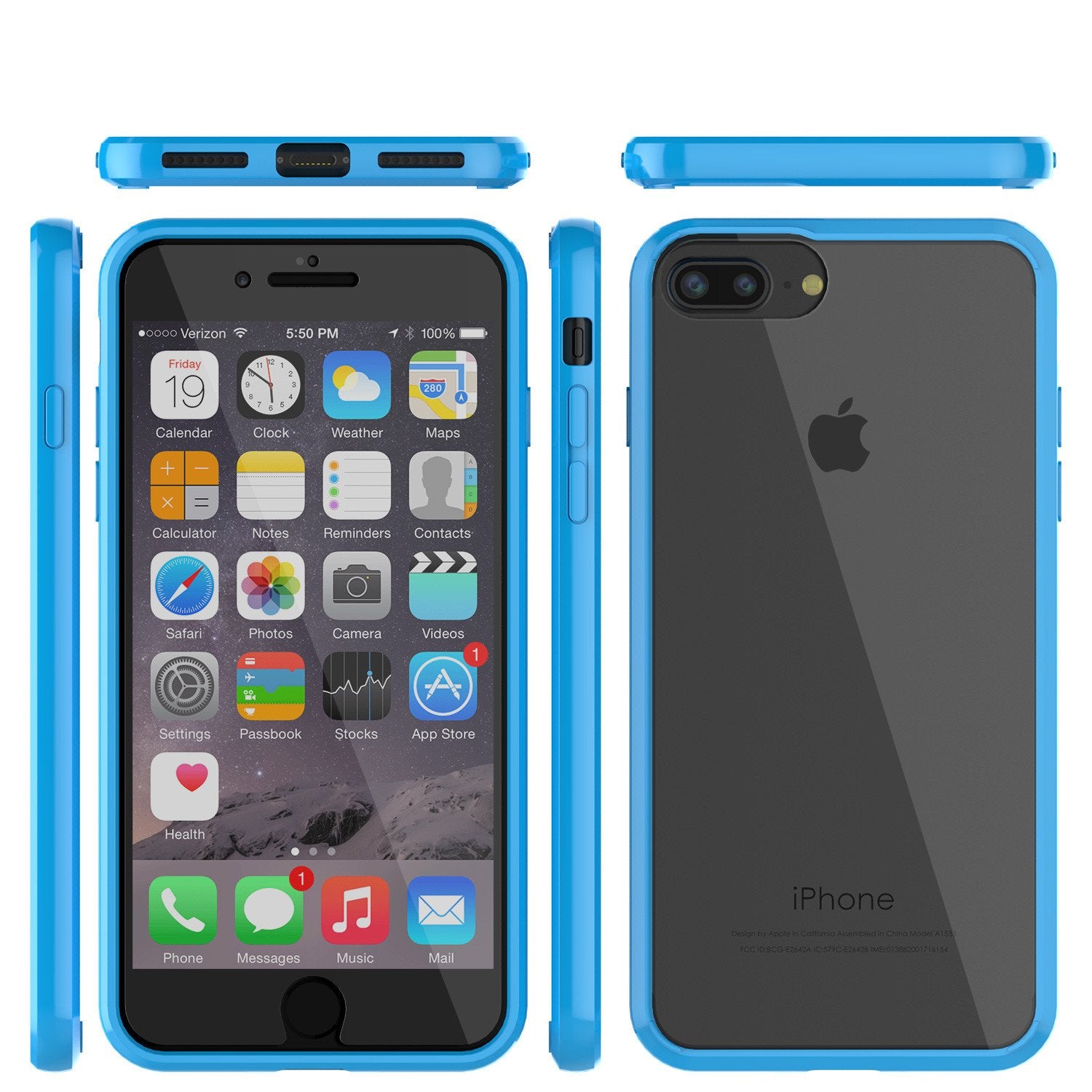 iPhone 7 Case Punkcase® LUCID 2.0 Light Blue Series for Apple iPhone 7 Slim | Slick Frame Lifetime Warranty Exchange