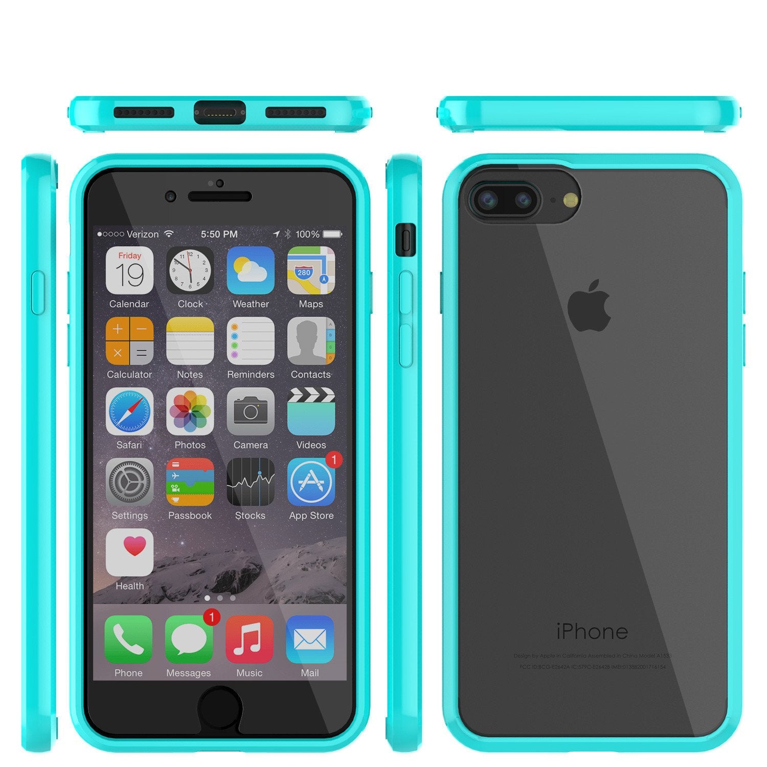 iPhone 7+ Plus Case Punkcase® LUCID 2.0 Light Blue Series for Apple iPhone 7+ Plus Slim | Slick Frame Lifetime Warranty Exchange