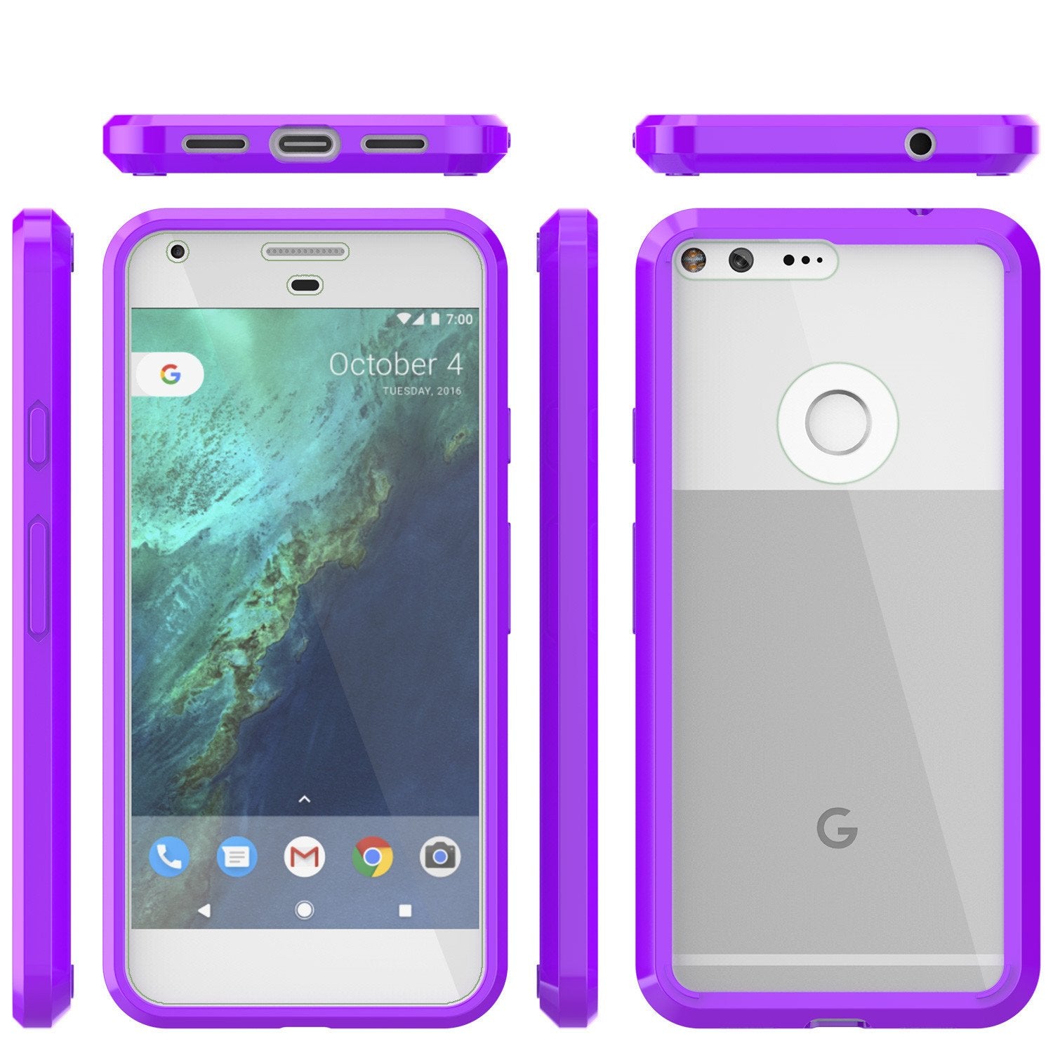 Google Pixel XL Case Punkcase® LUCID 2.0 Purple Series w/ PUNK SHIELD Glass Screen Protector | Ultra Fit