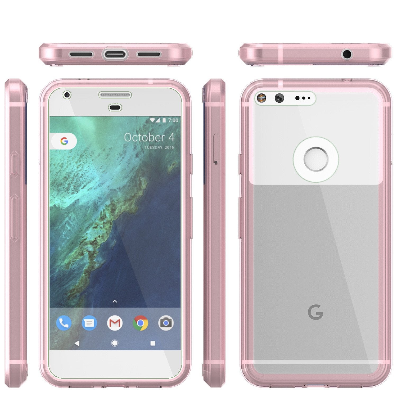 Google Pixel XL Case Punkcase® LUCID 2.0 Crystal Pink Series w/ PUNK SHIELD Glass Screen Protector | Ultra Fit