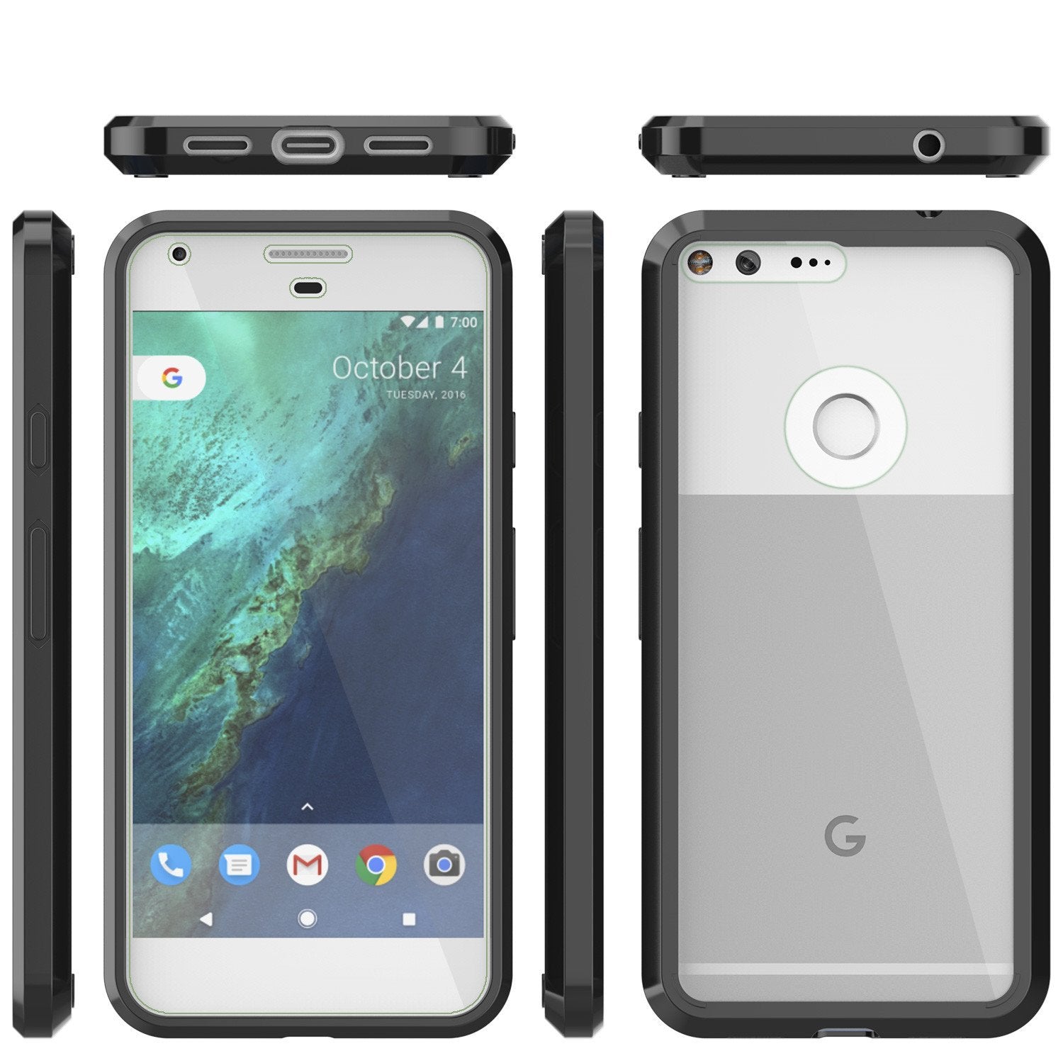 Google Pixel XL Case Punkcase® LUCID 2.0 Black Series w/ PUNK SHIELD Glass Screen Protector | Ultra Fit