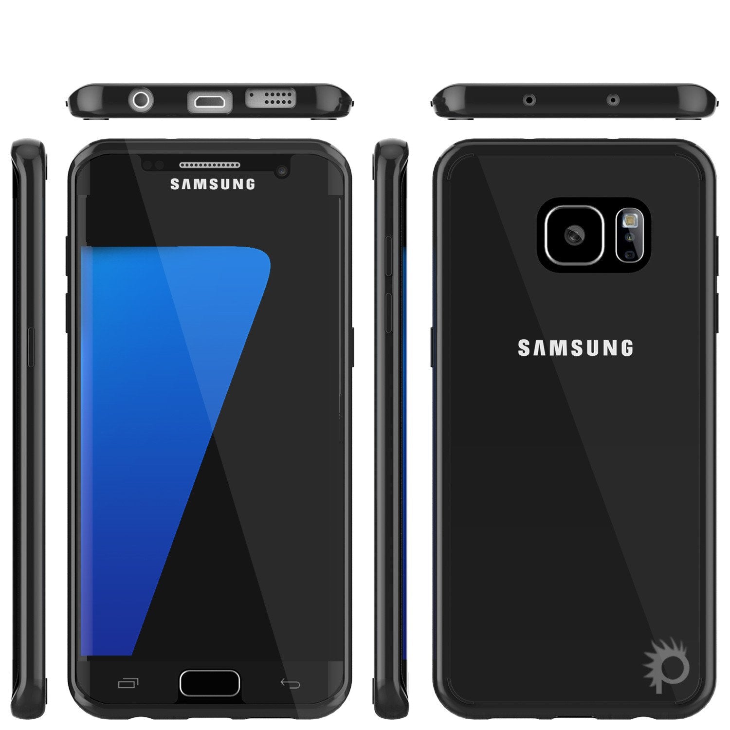 S7 Edge Case Punkcase® LUCID 2.0 Black Series w/ PUNK SHIELD Screen Protector | Ultra Fit