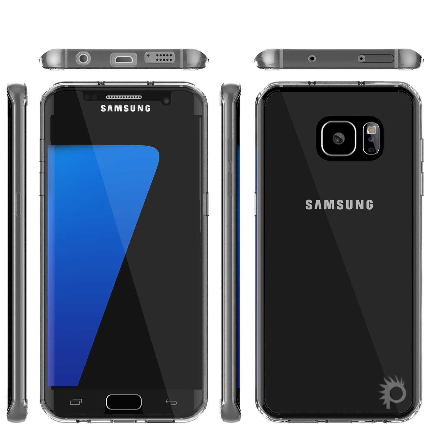 S7 Edge Case Punkcase® LUCID 2.0 Crystal Black Series w/ PUNK SHIELD Screen Protector | Ultra Fit