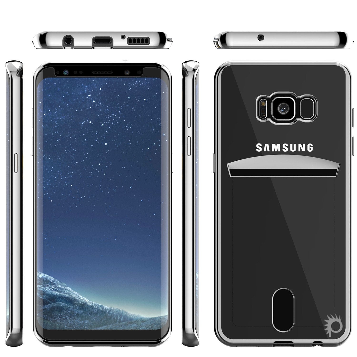 Galaxy S8 Case, PUNKCASE LUCID Silver Series Armor Case Cover
