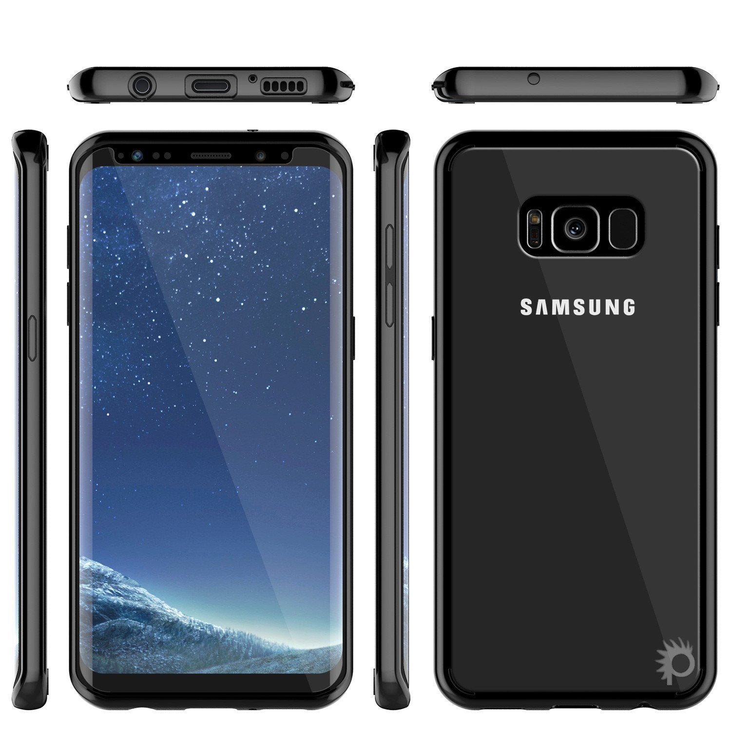 Galaxy S8 Plus Punkcase LUCID 2.0 Series Clear Back Case [Black]