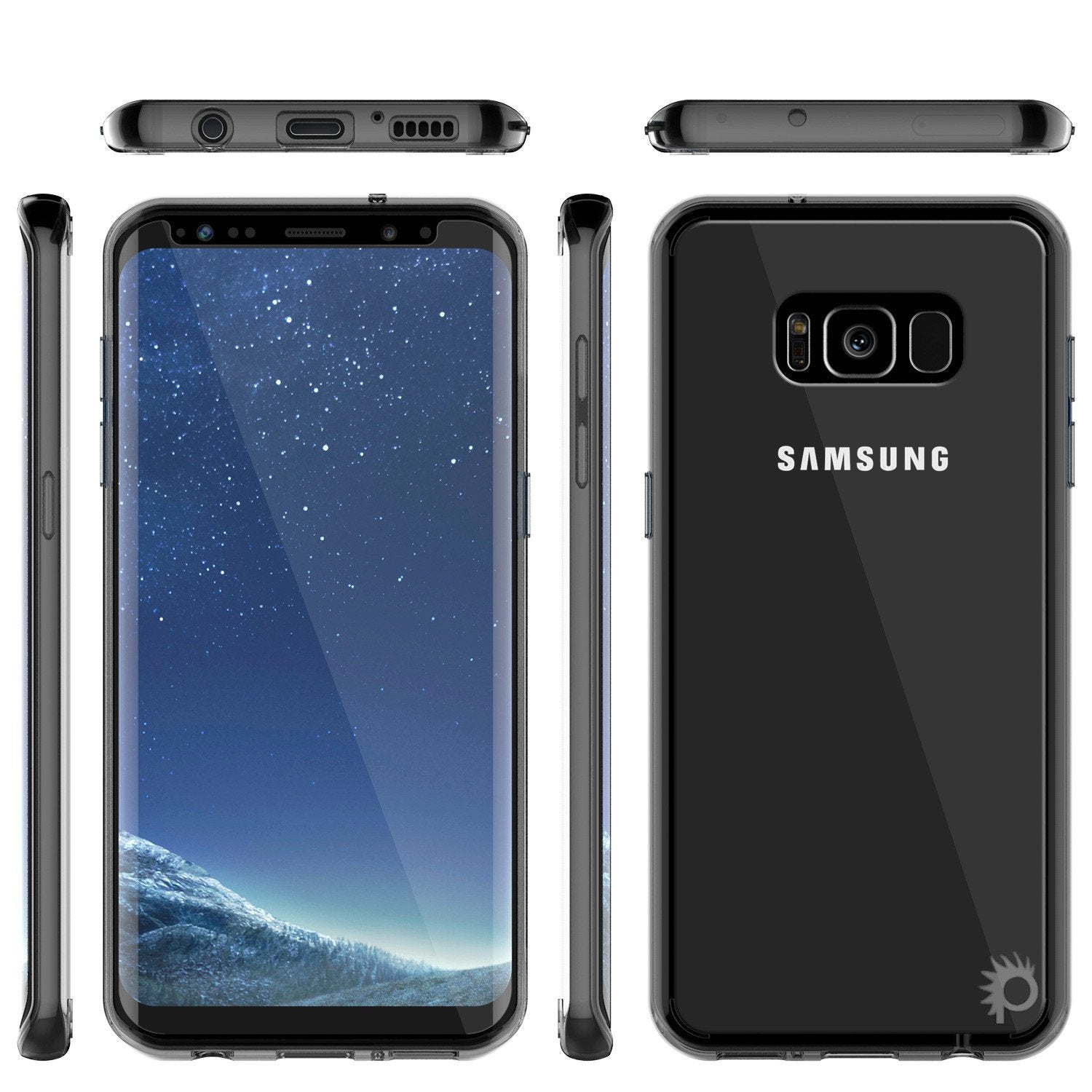 Galaxy S8 Plus Punkcase LUCID 2.0 Series Clear Back Case Crystal Black