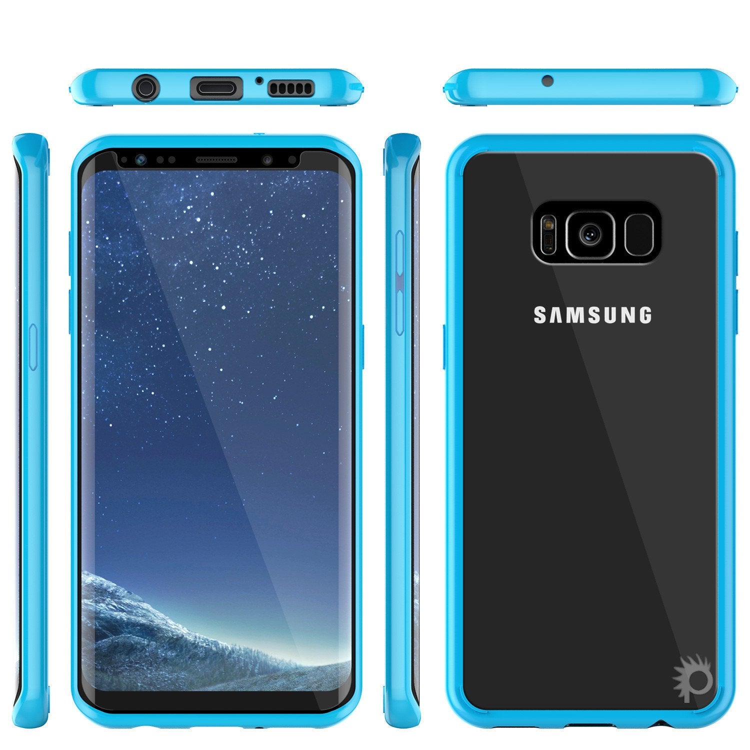 Galaxy S8 Plus Punkcase LUCID 2.0 Series Clear Back Case, Light Blue