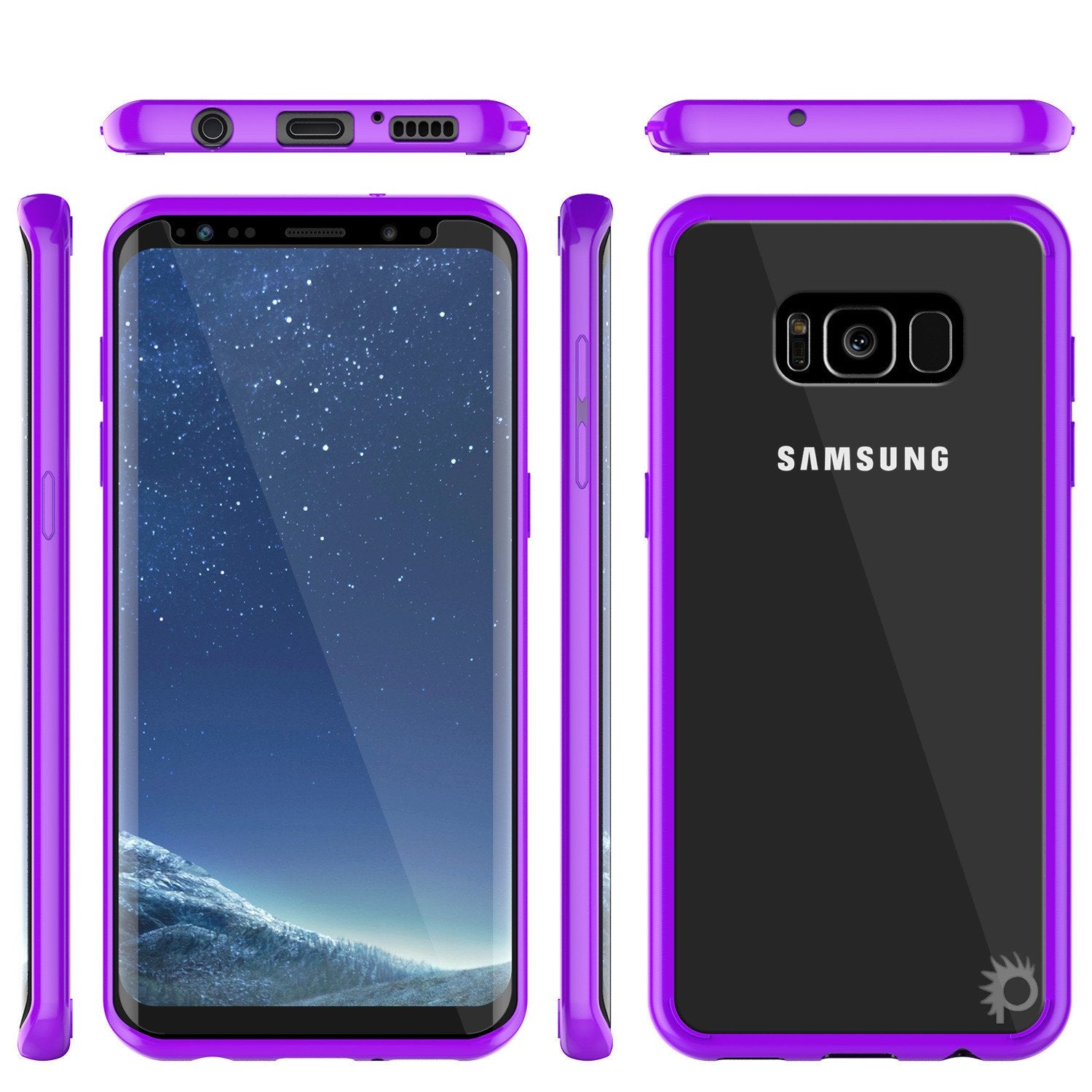 Galaxy S8 Plus Punkcase LUCID 2.0 Series Clear Back Case, Purple