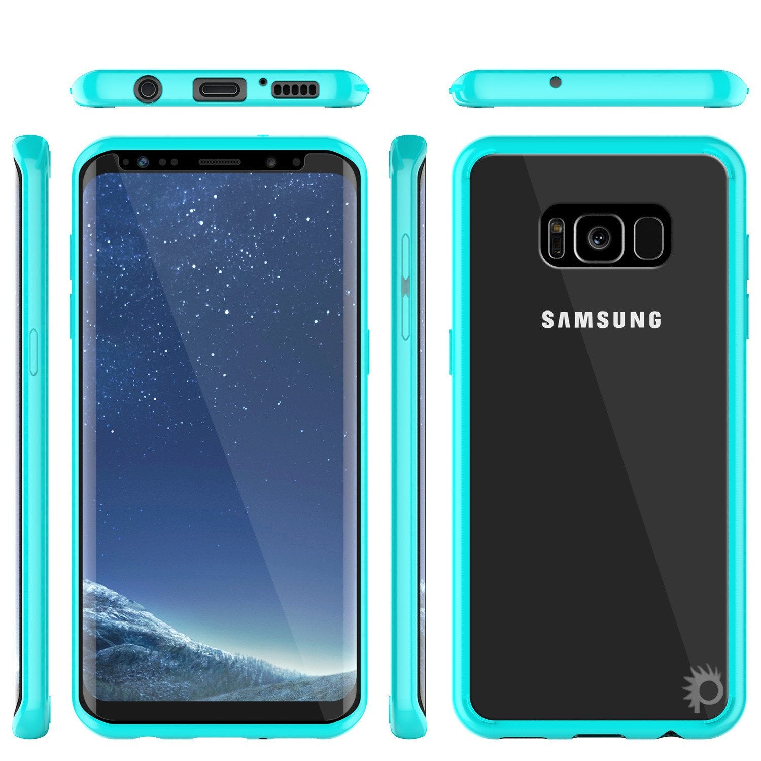 Galaxy S8 Plus Punkcase LUCID 2.0 Series Clear Back Case [Teal]