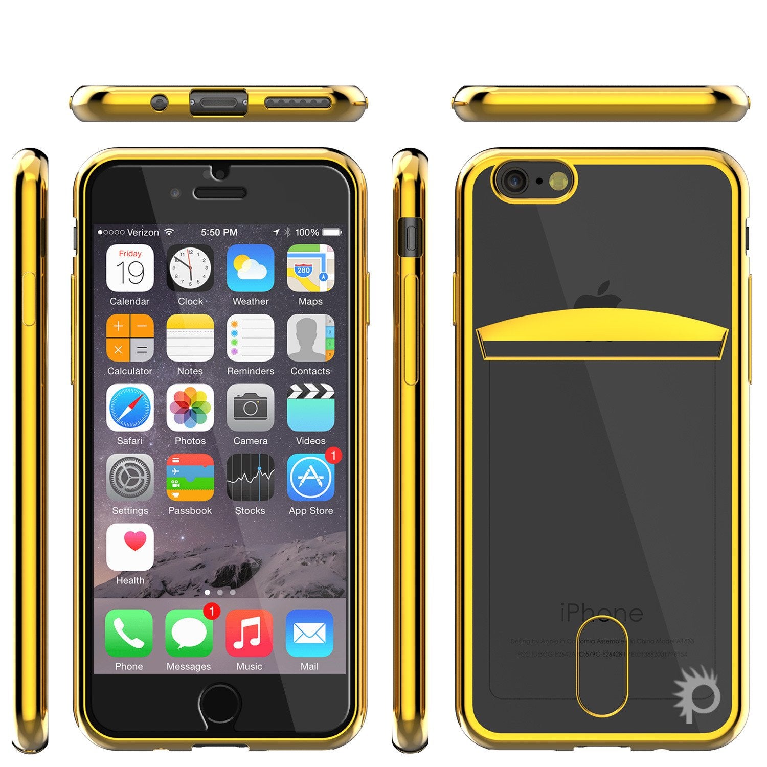 iPhone 7 Case, PUNKCASE® LUCID Gold Series | Card Slot | SHIELD Screen Protector | Ultra fit