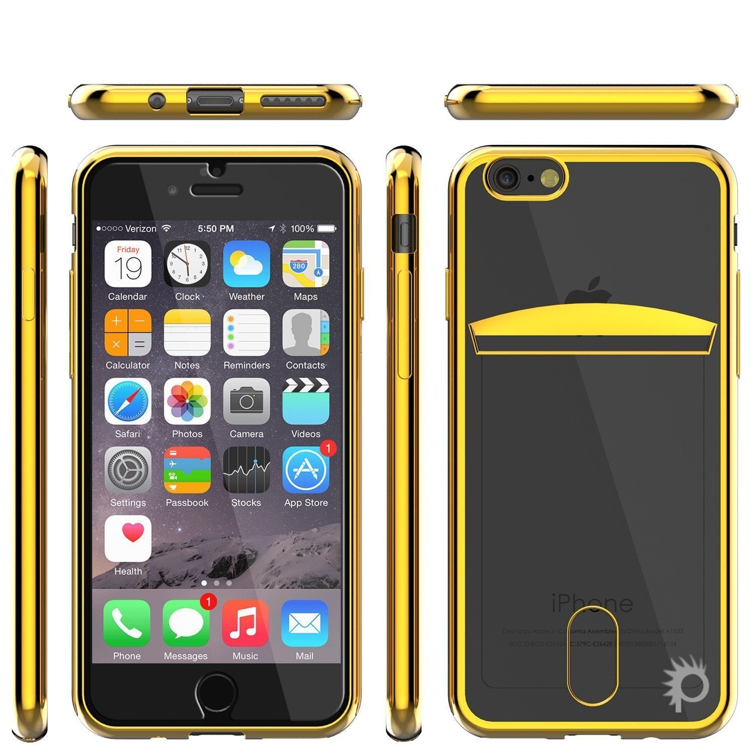 iPhone SE (4.7") Case, PUNKCASE® LUCID Gold Series | Card Slot | SHIELD Screen Protector | Ultra fit