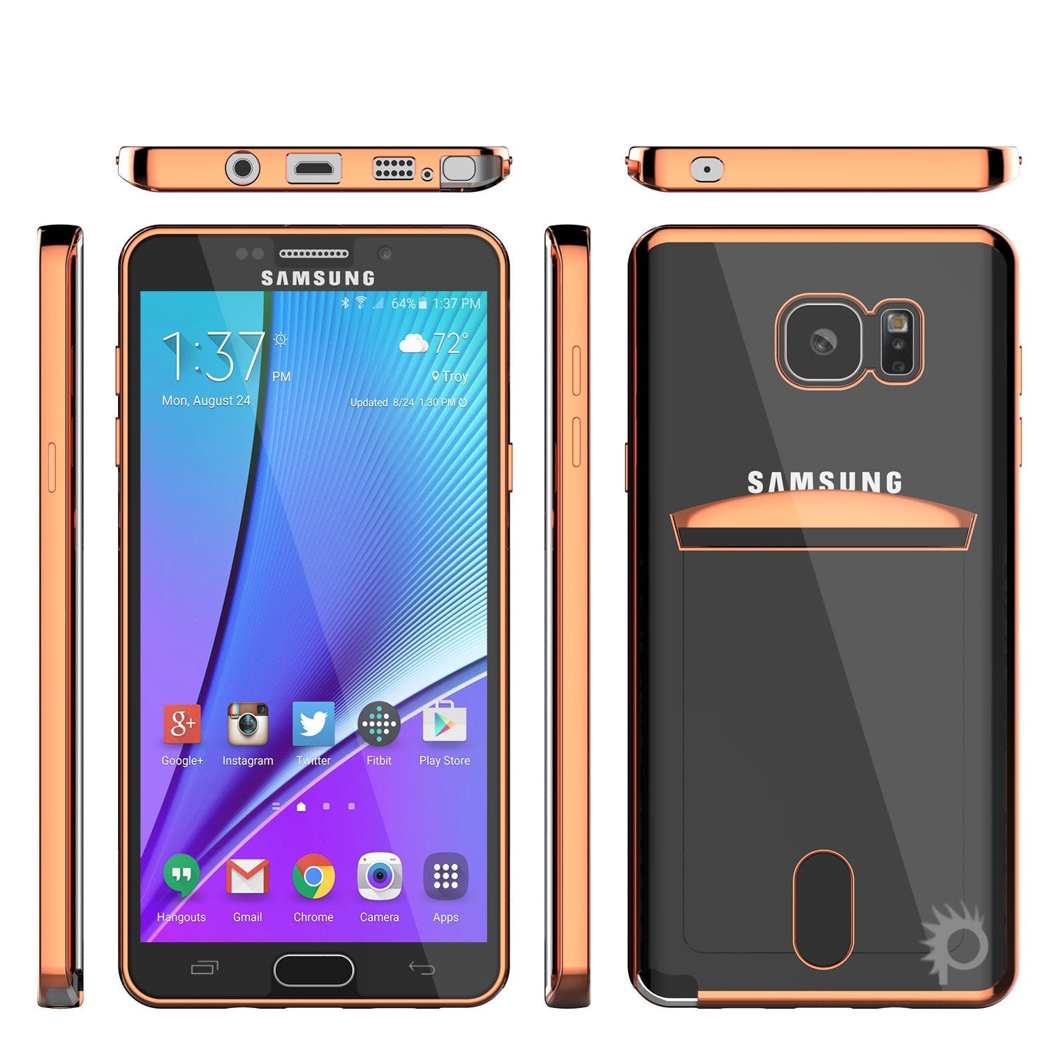 Galaxy Note 5 Case, Punkcase® Lucid Rose Gold Series Screen Protector