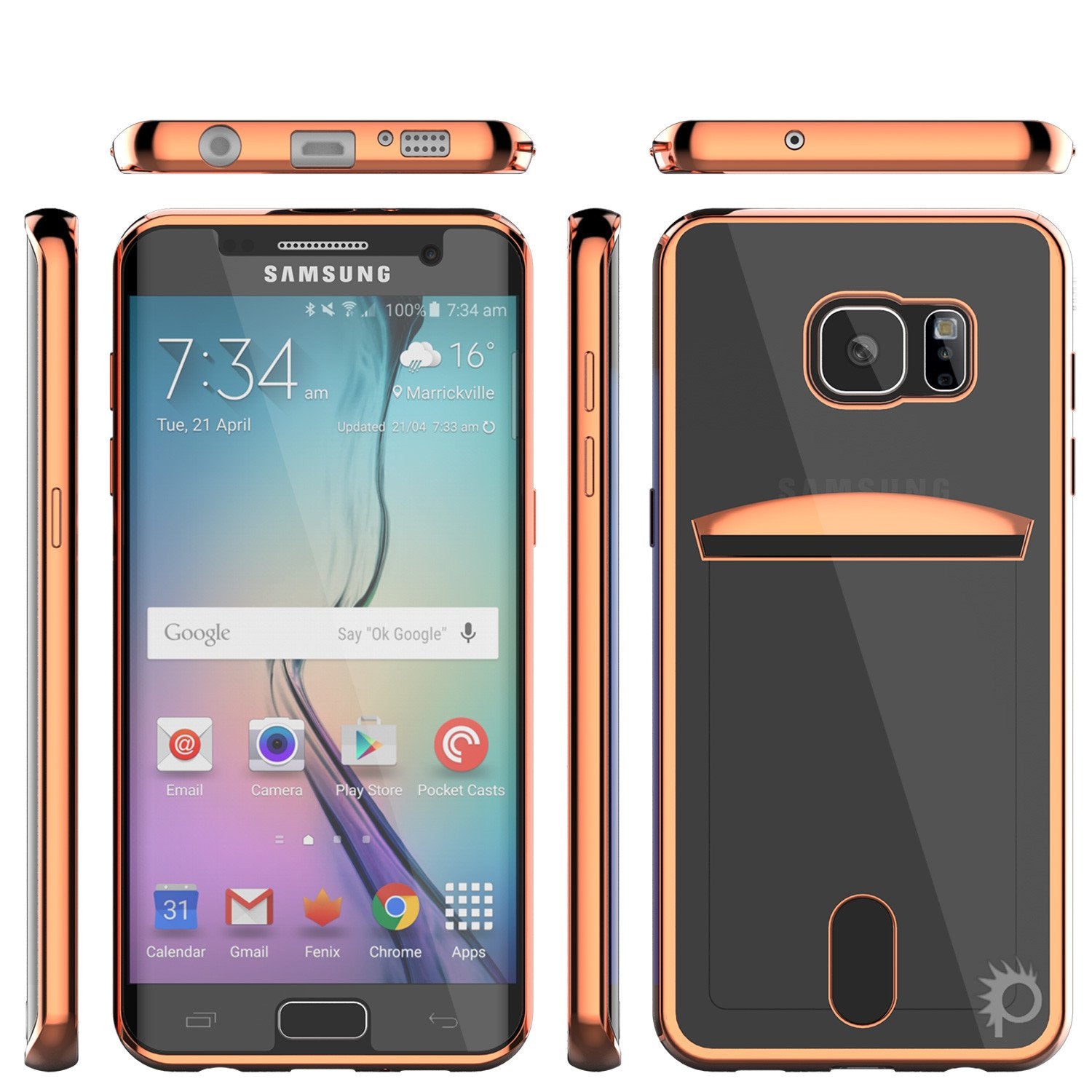 Galaxy S6 EDGE+ Plus Case, PUNKCASE® LUCID Rose Gold Series | Card Slot | SHIELD Screen Protector