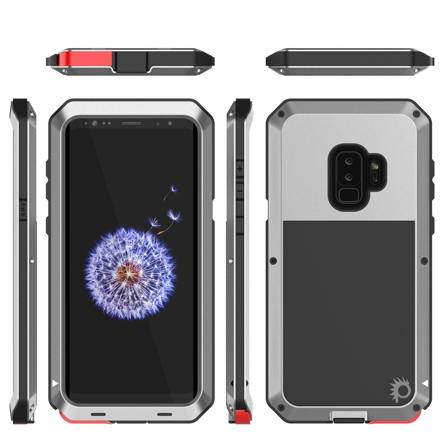 Galaxy S9 Plus Metal PunkCase Heavy Duty Military Grade Rugged Silver