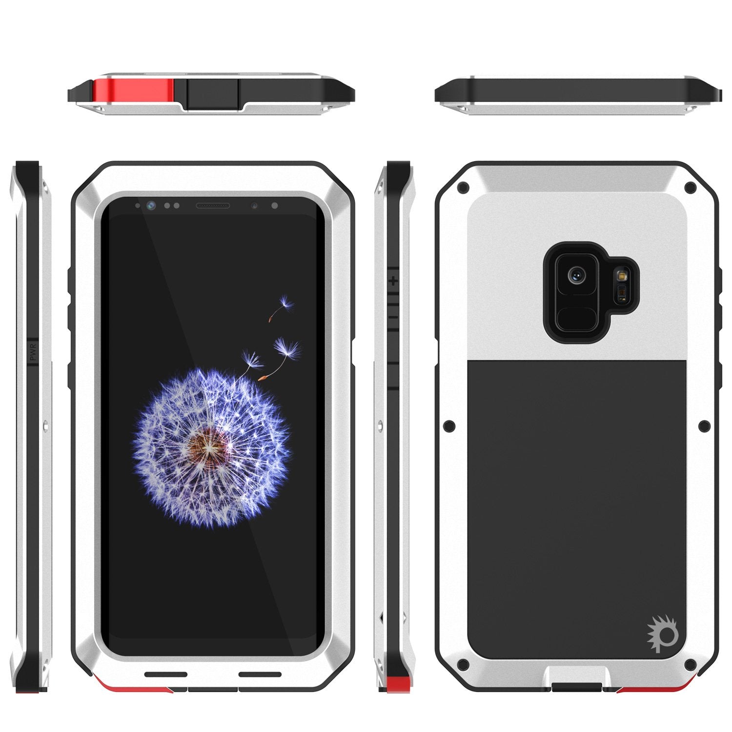 Galaxy S9 Metal Case, Heavy Duty Military Grade Rugged case [White]