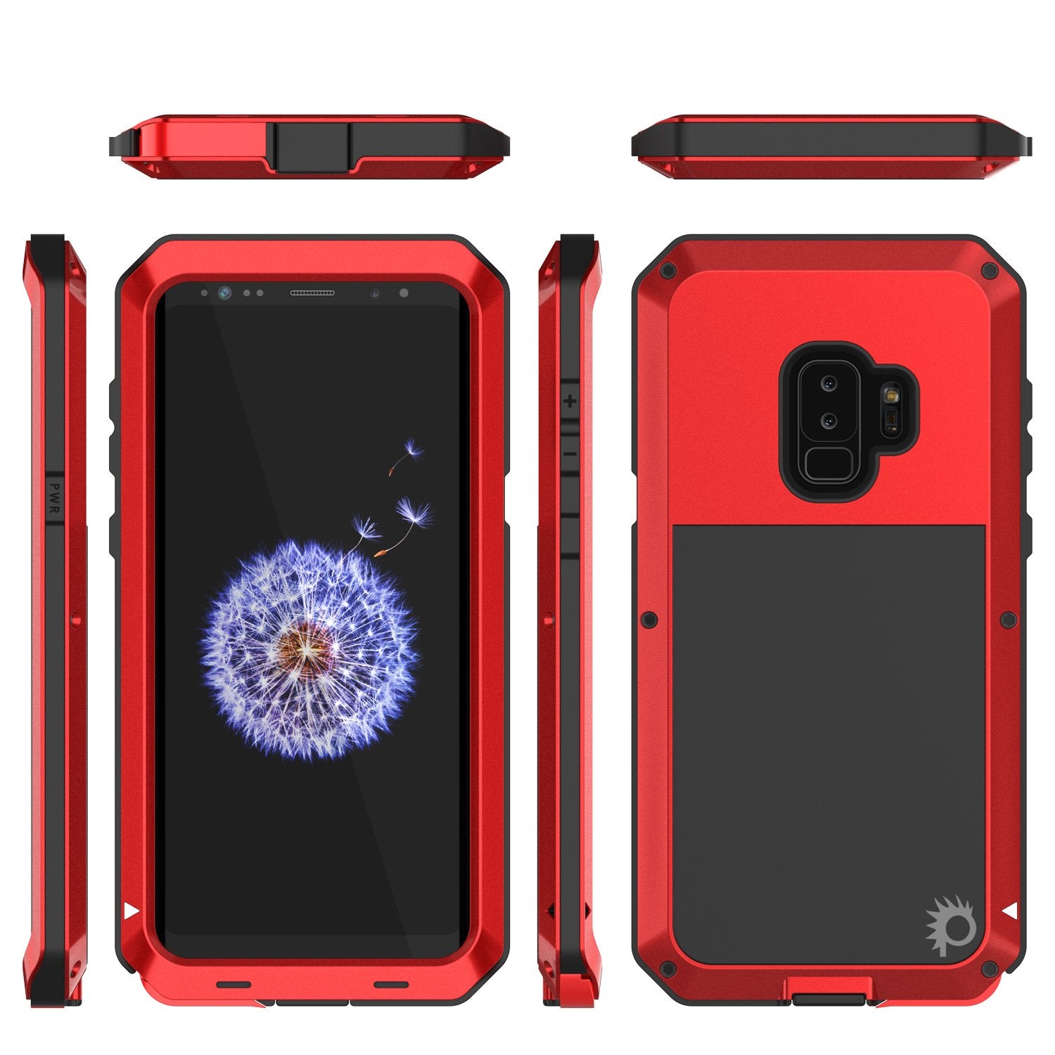 Galaxy S9 Plus Metal Case, Heavy Duty Military Grade Rugged Case, Red