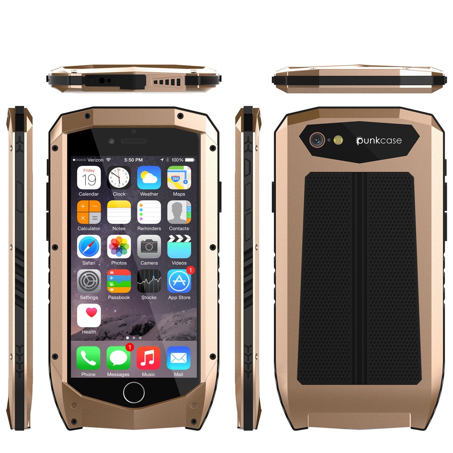 iPhone 6s/6 Case, Punkcase Metallic PRO Gold Series Cover W/ Attached Screen Protector | Touch-ID