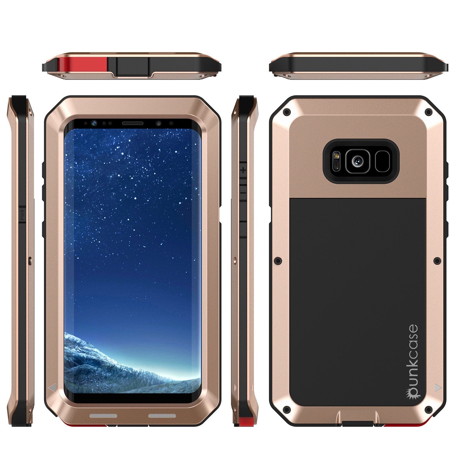 Galaxy S8 Metal Case, Heavy Duty Military Grade Rugged Cover [GOLD]