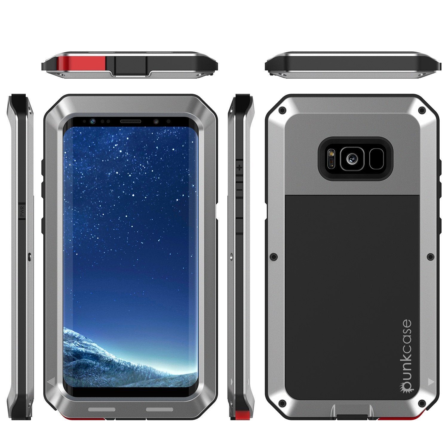 Galaxy S8 Metal Case, Heavy Duty Military Grade Rugged Cover [SILVER]