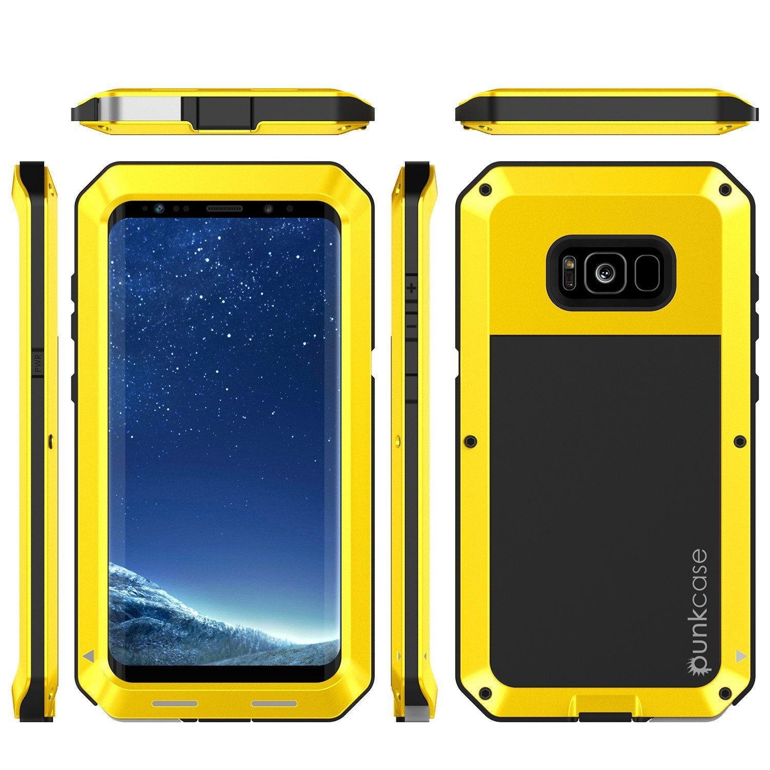 Galaxy Note 8  Case, Punkcase Metallic Neon W/ Tempered Glass Screen
