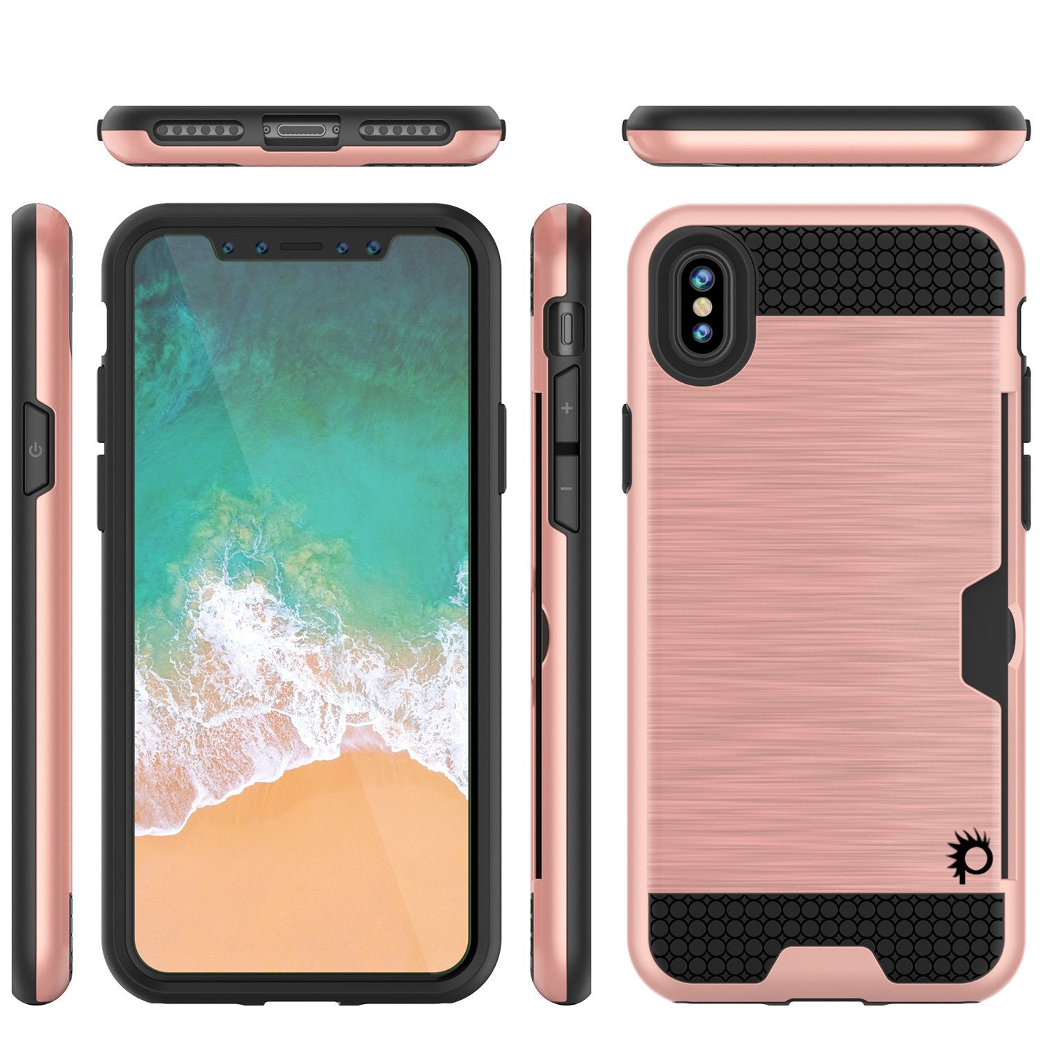iPhone X Punkcase Slot Series Slim Fit Dual-Layer Cover [Rose Gold]