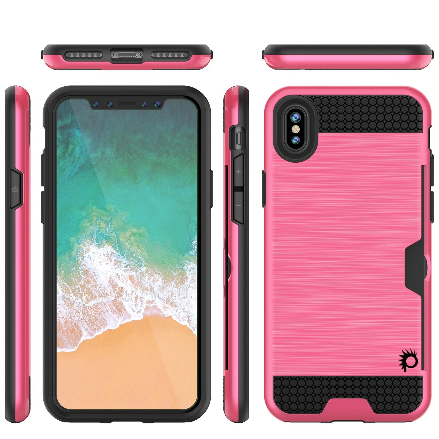 iPhone X Case, Punkcase [SLOT Series] Slim Fit Dual-Layer Cover [Pink]
