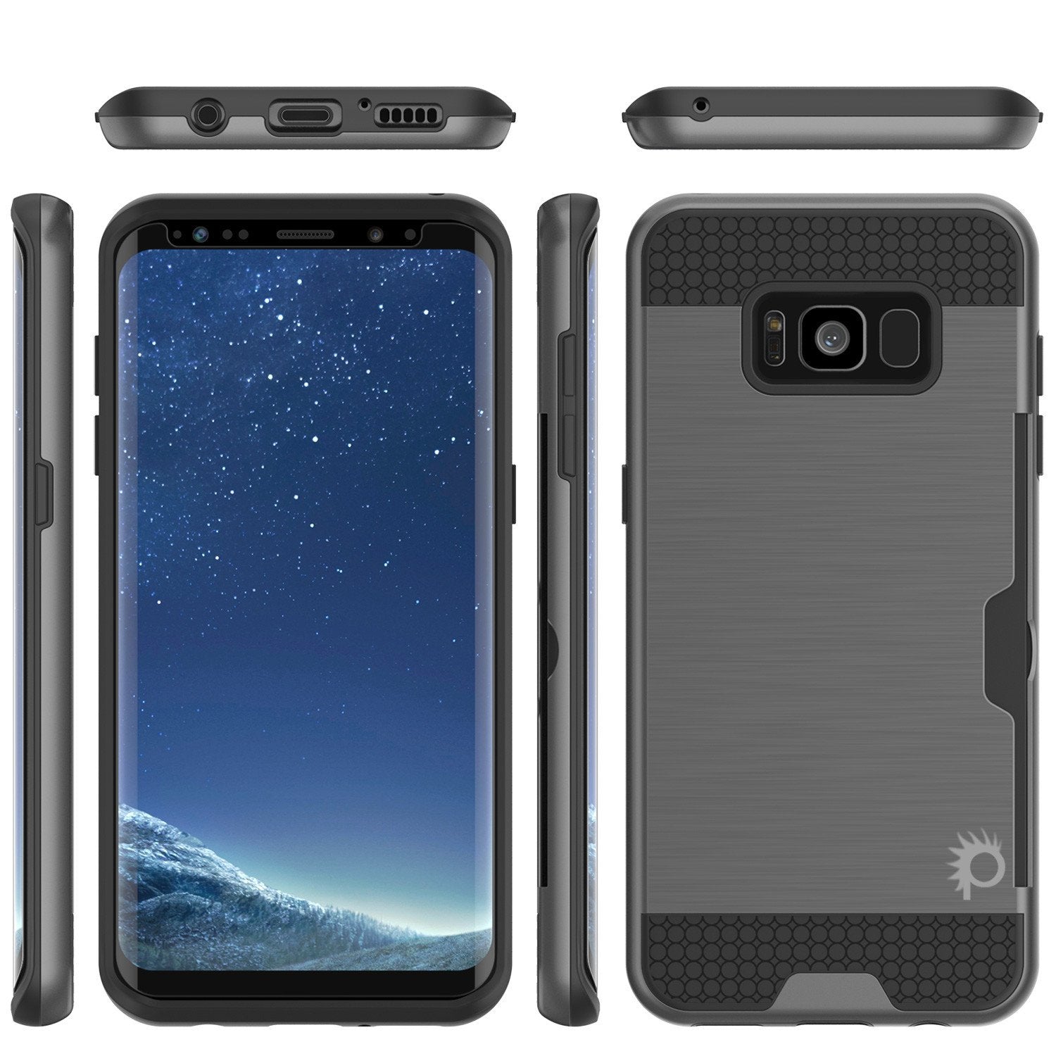 Galaxy S8 Plus Punkcase SLOT Series Dual-Layer Armor Cover, Grey