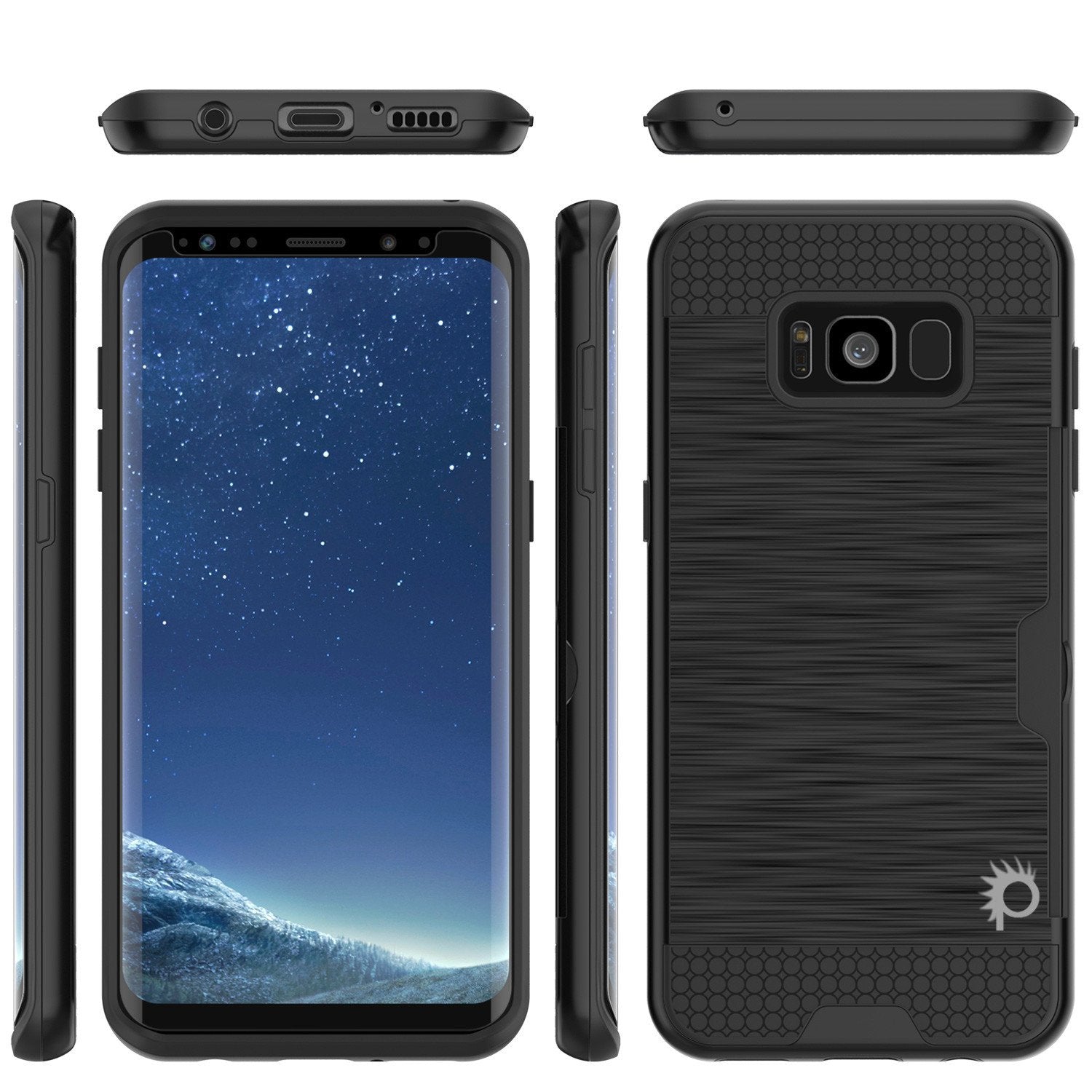 Galaxy S8 Plus Punkcase SLOT Series Dual-Layer Armor Cover, Black