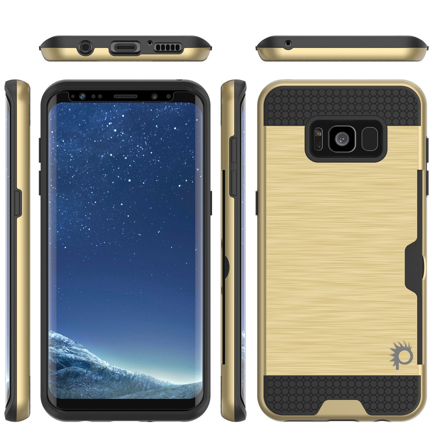 Galaxy S8 Plus Punkcase SLOT Series Dual-Layer Armor Cover, Gold