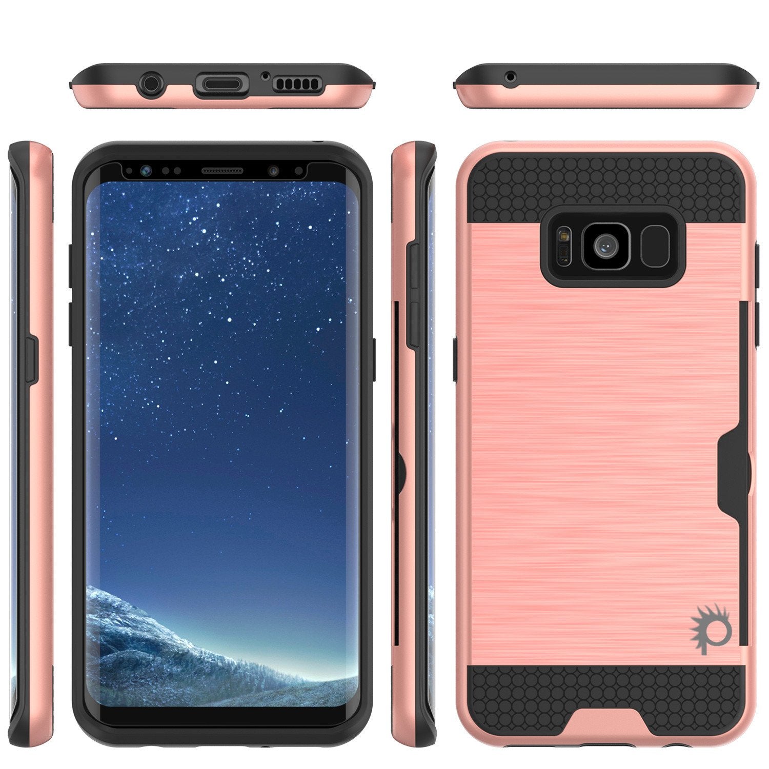 Galaxy S8 Plus case SLOT Series Dual-Layer Armor Cover, Rose Gold