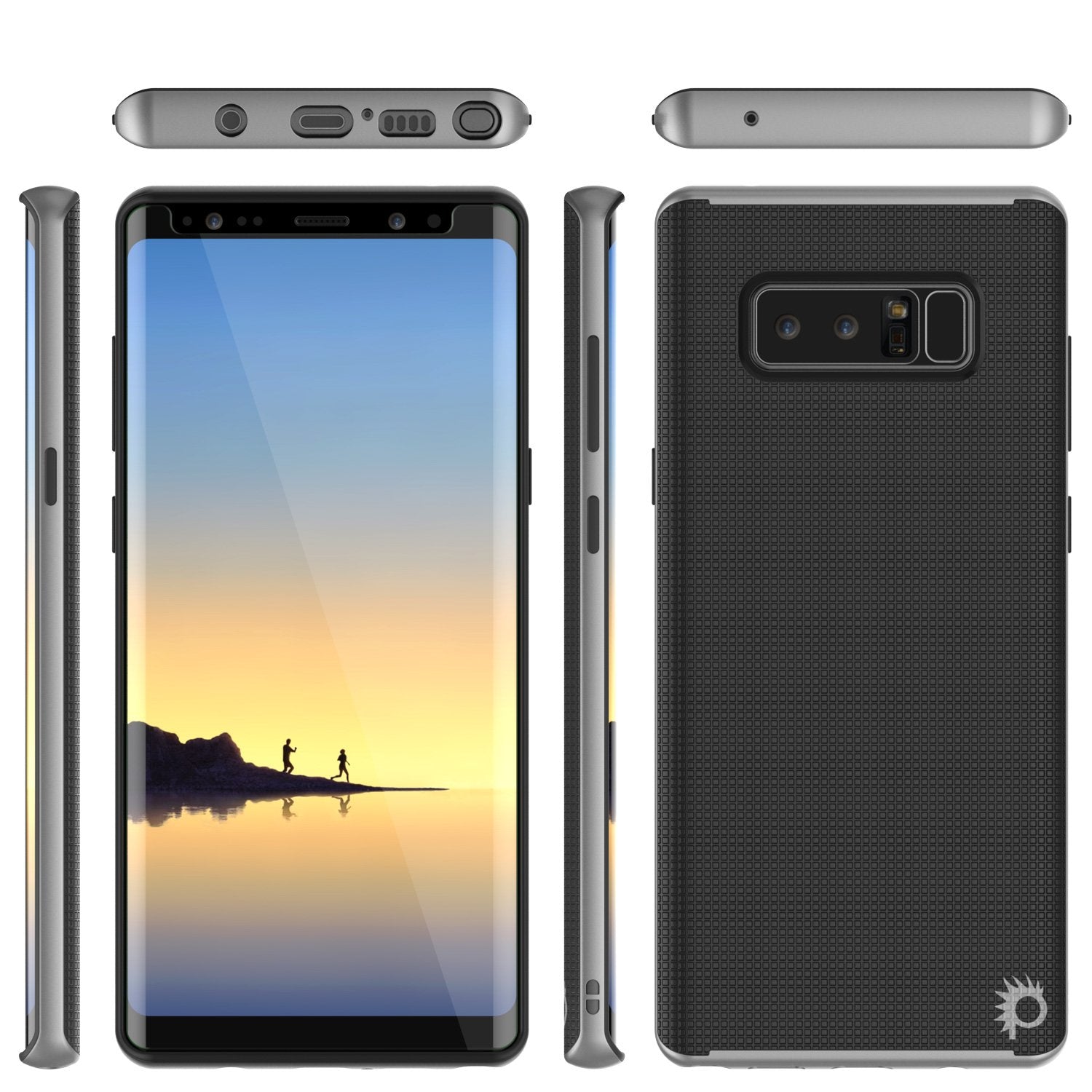 Galaxy Note 8 Case, PunkCase [Stealth Series] Hybrid 3-Piece [Silver]