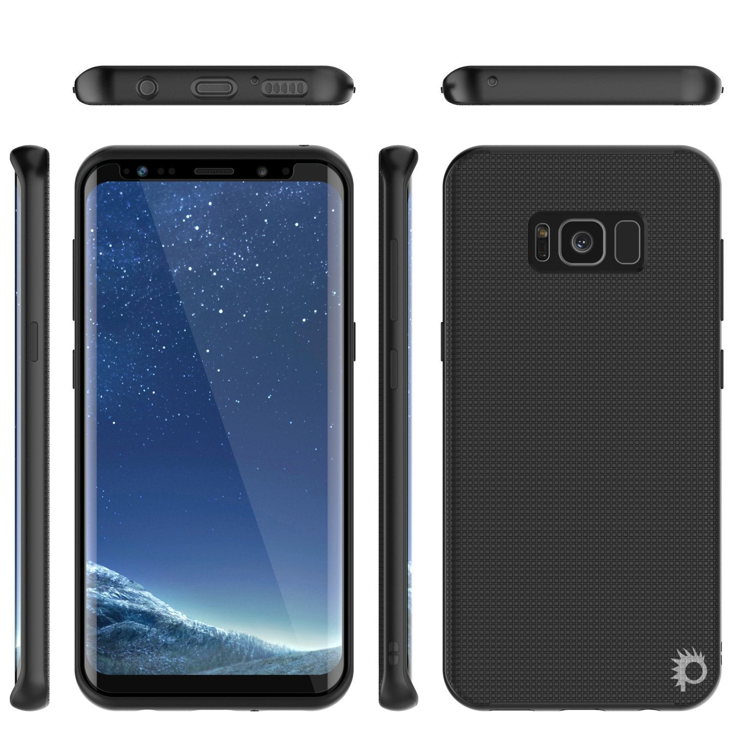 Galaxy S8 Case, PunkCase [Stealth Series] Hybrid 3-Piece Shockproof Dual Layer Cover [Black]