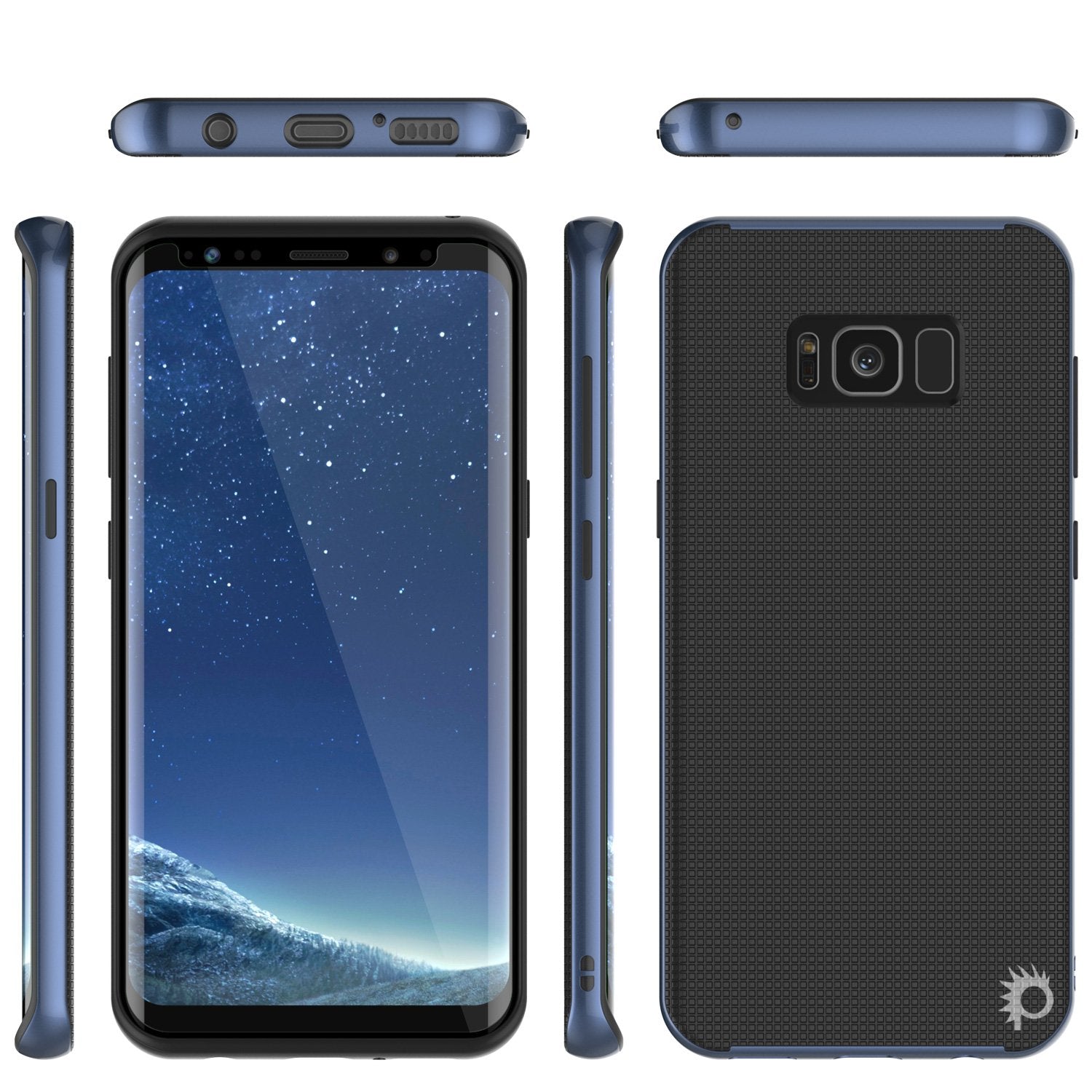 Galaxy S8 Case, PunkCase [Stealth Series] Hybrid 3-Piece Shockproof Dual Layer Cover [Navy Blue]