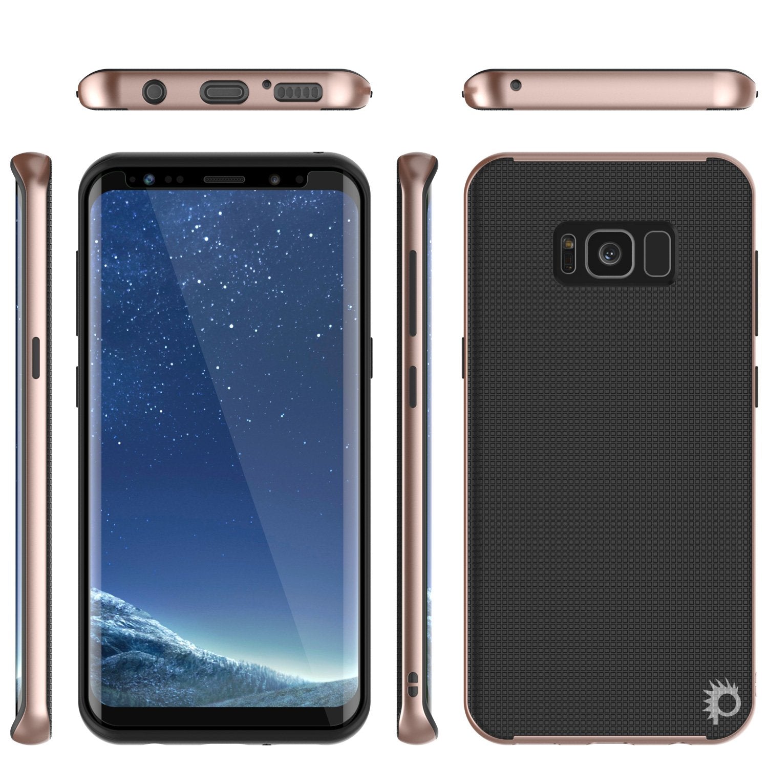 Galaxy S8 Plus PunkCase Stealth Hybrid 3-Piece Dual Layer, Rose Gold
